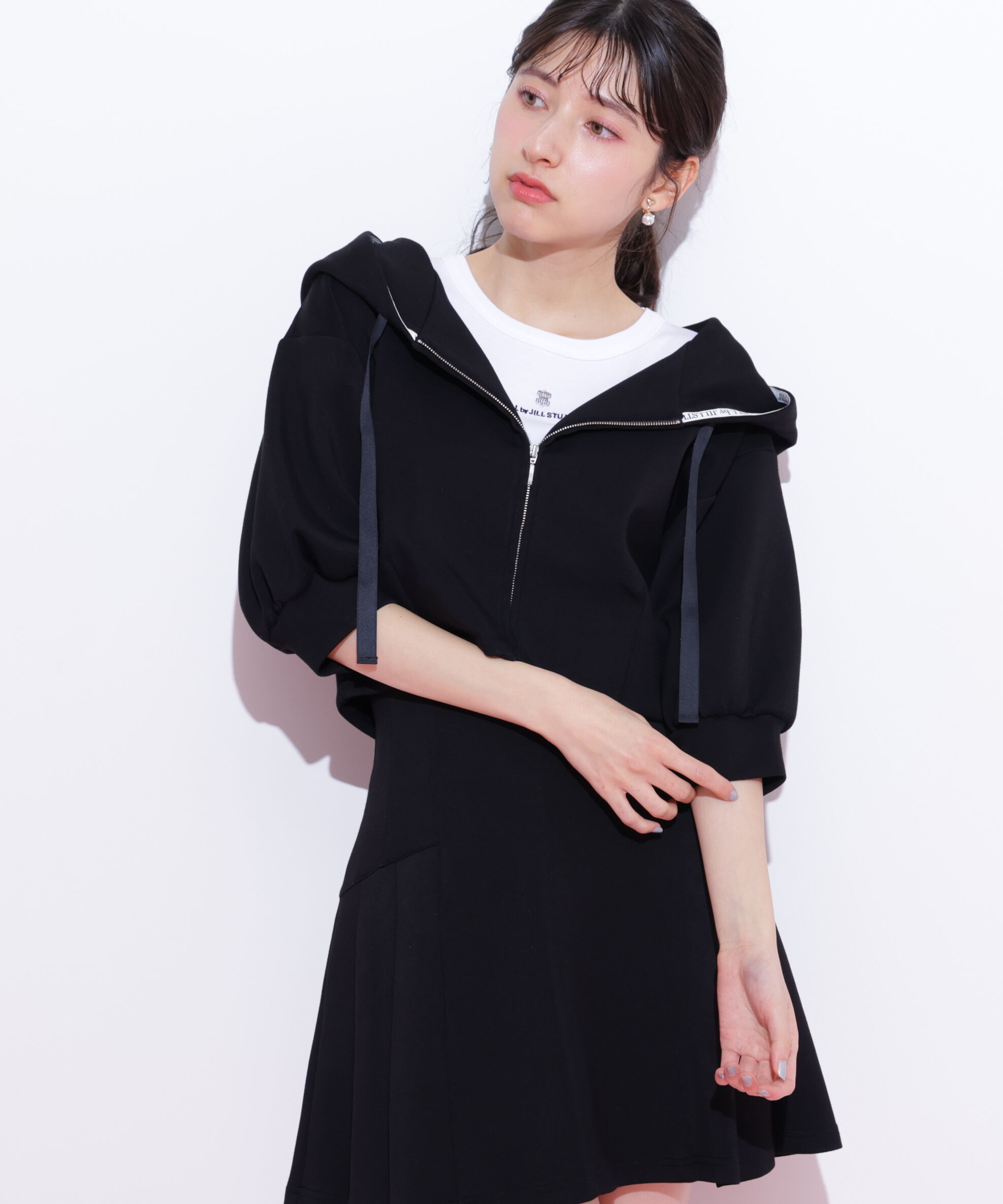  「5分袖ダイバーセットアップパーカー」|Tシャツ・カットソー|