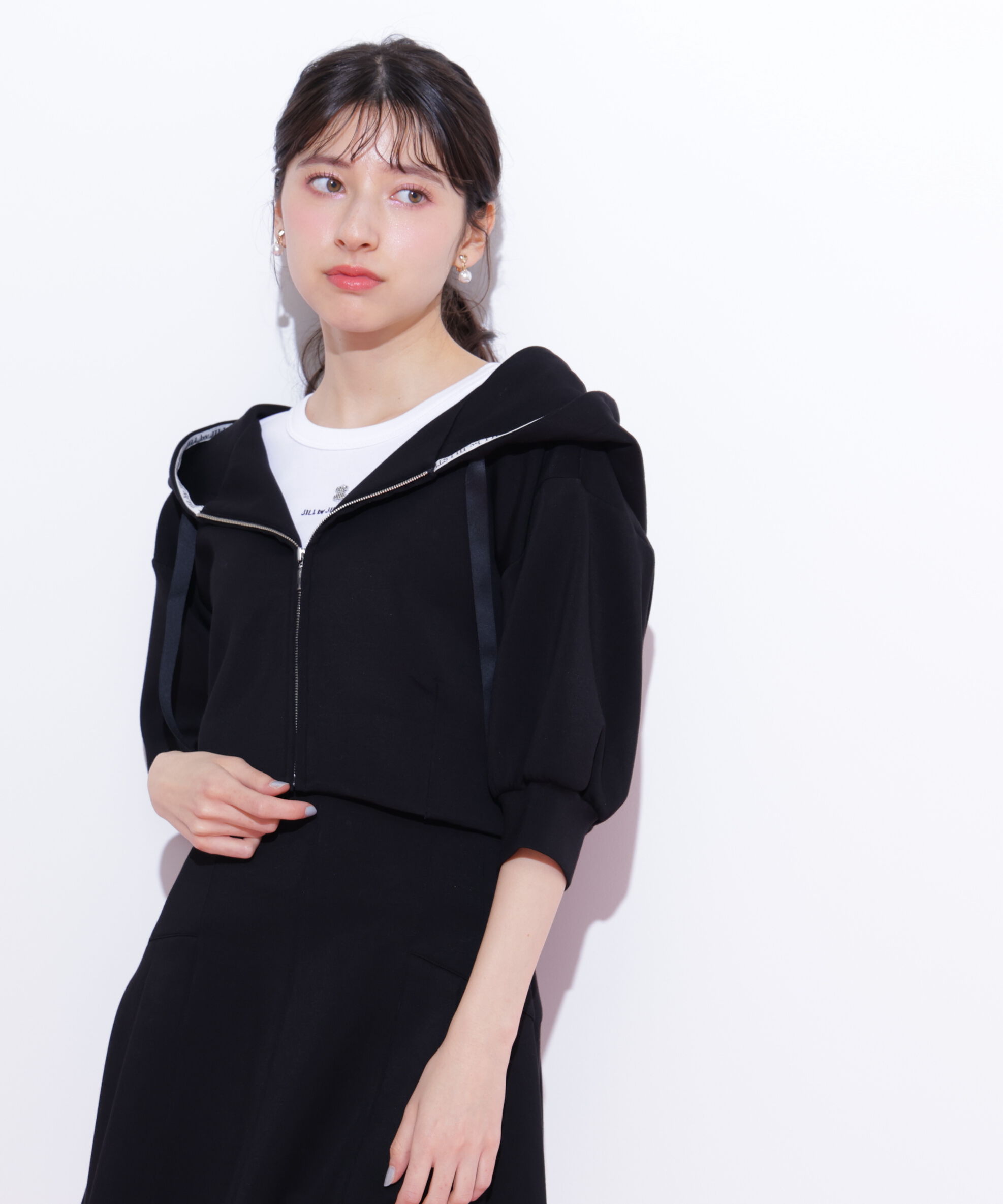  「5分袖ダイバーセットアップパーカー」|Tシャツ・カットソー|