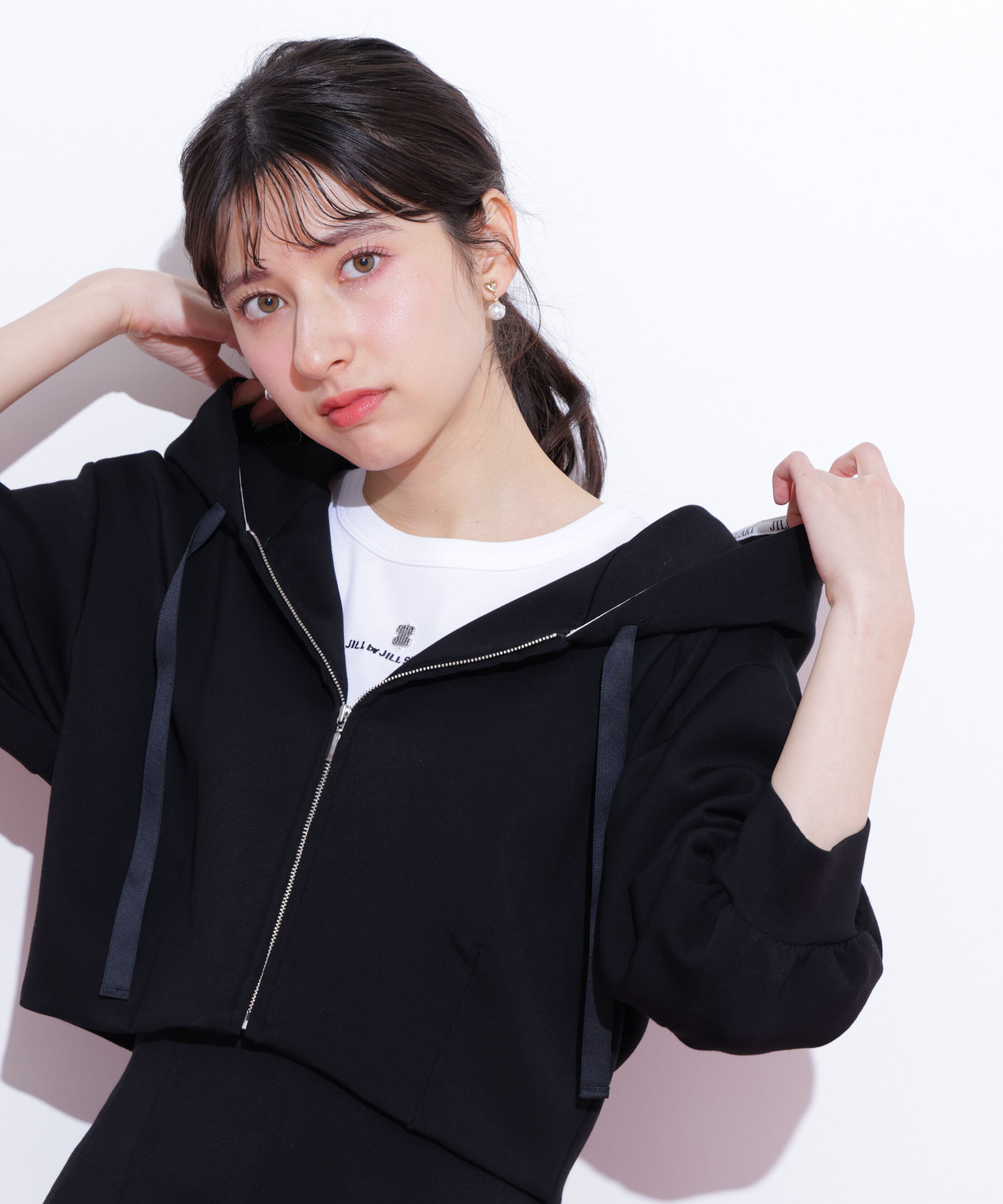  「5分袖ダイバーセットアップパーカー」|Tシャツ・カットソー|