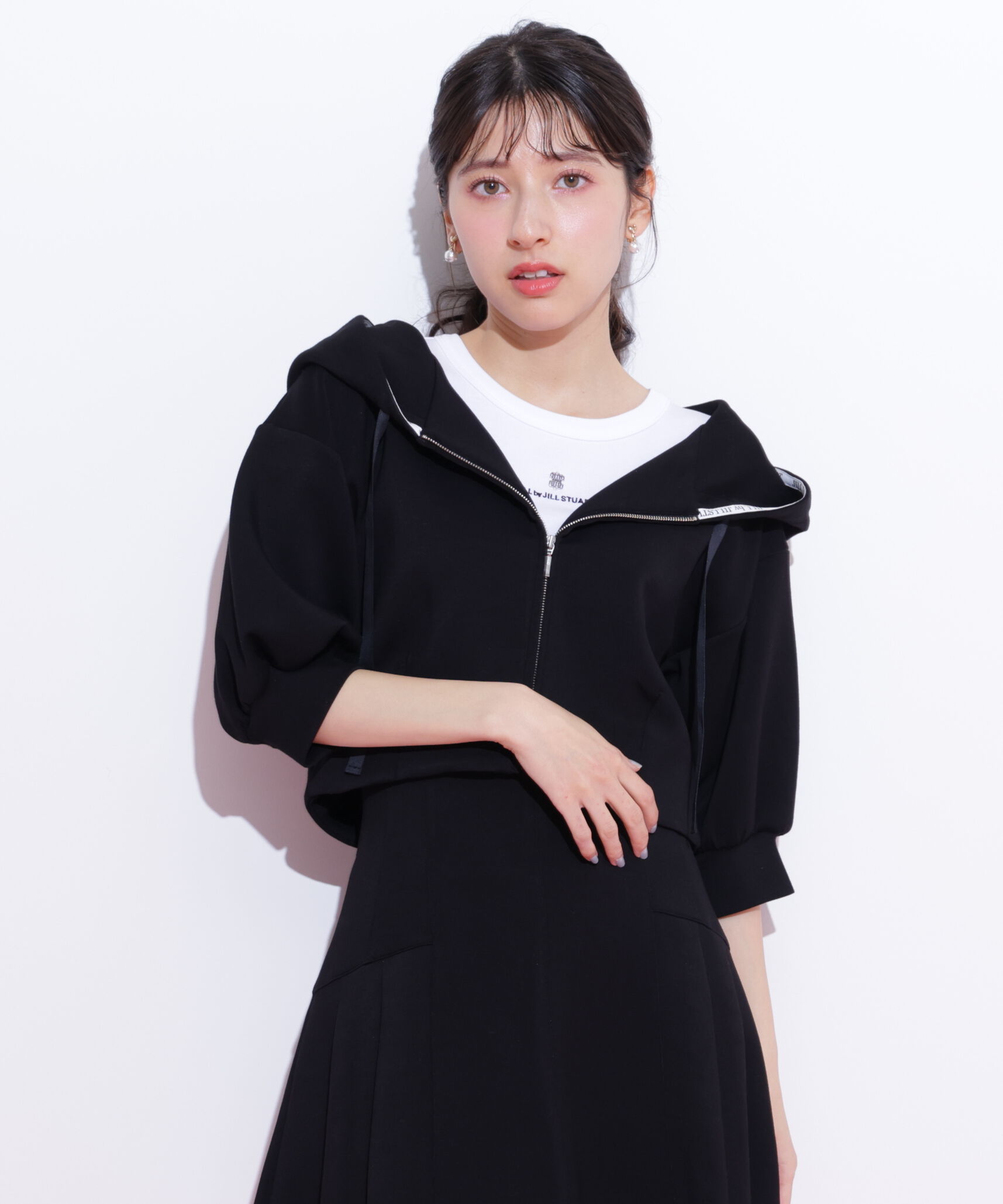  「5分袖ダイバーセットアップパーカー」|Tシャツ・カットソー|