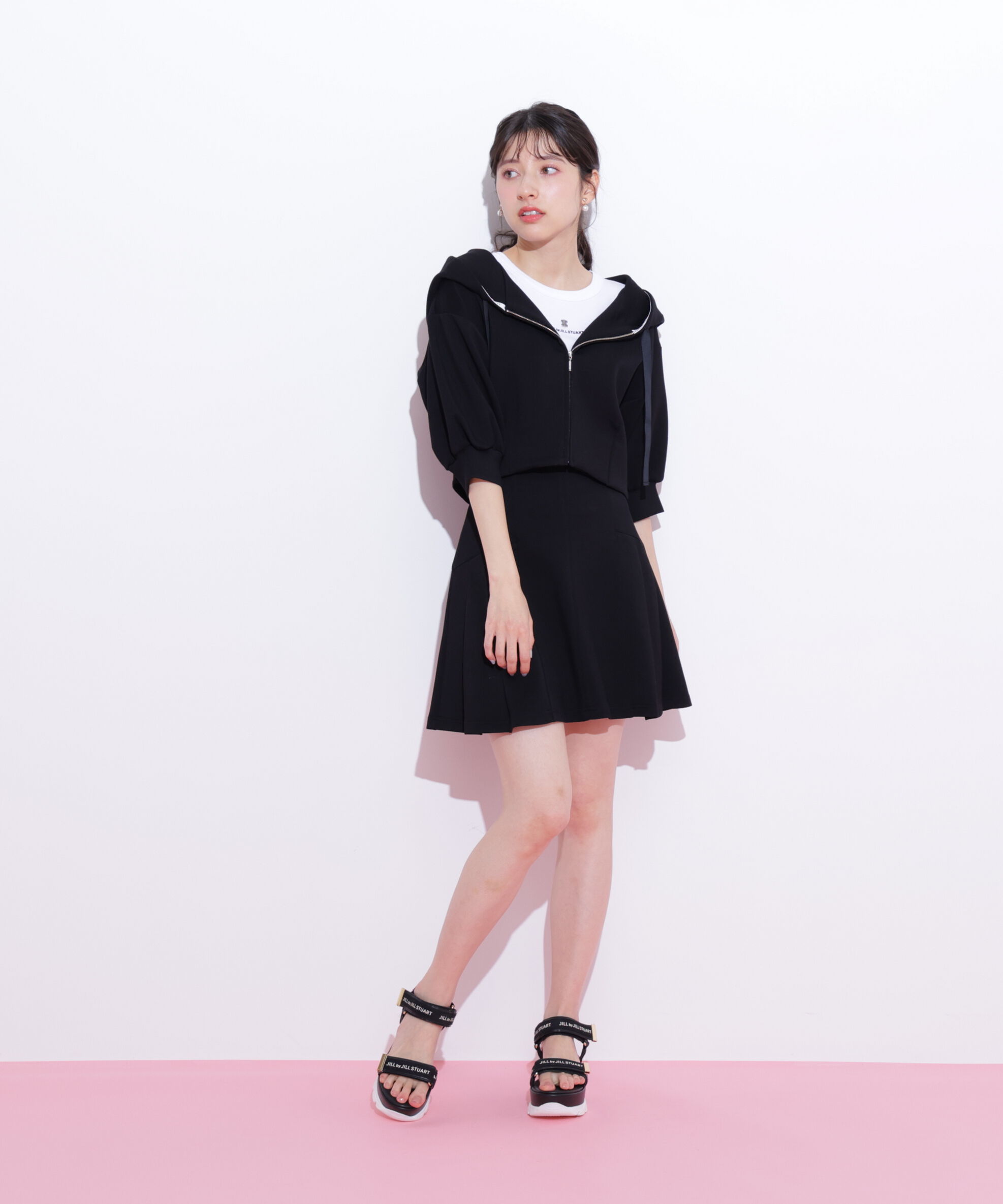  「5分袖ダイバーセットアップパーカー」|Tシャツ・カットソー|