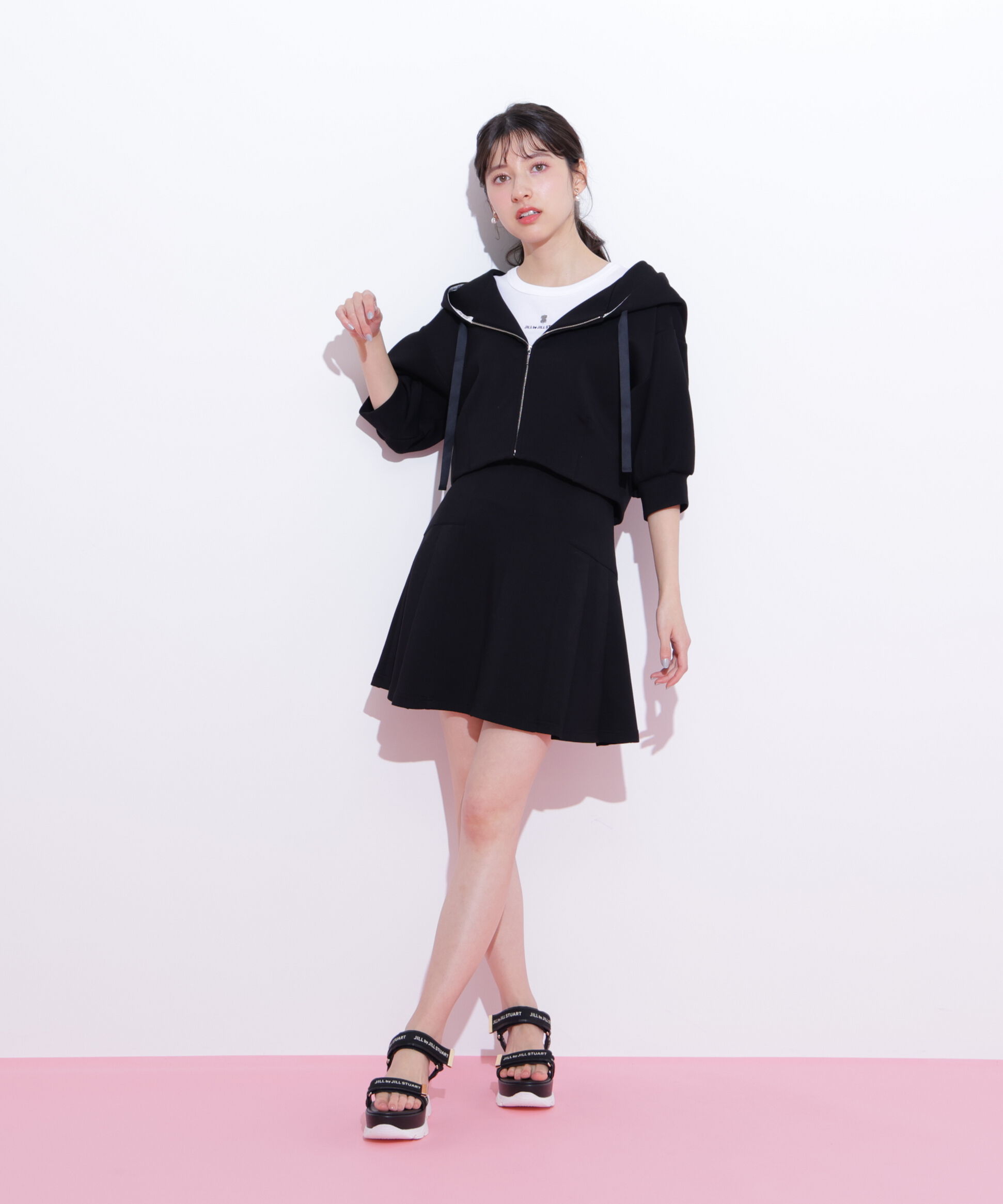  「5分袖ダイバーセットアップパーカー」|Tシャツ・カットソー|