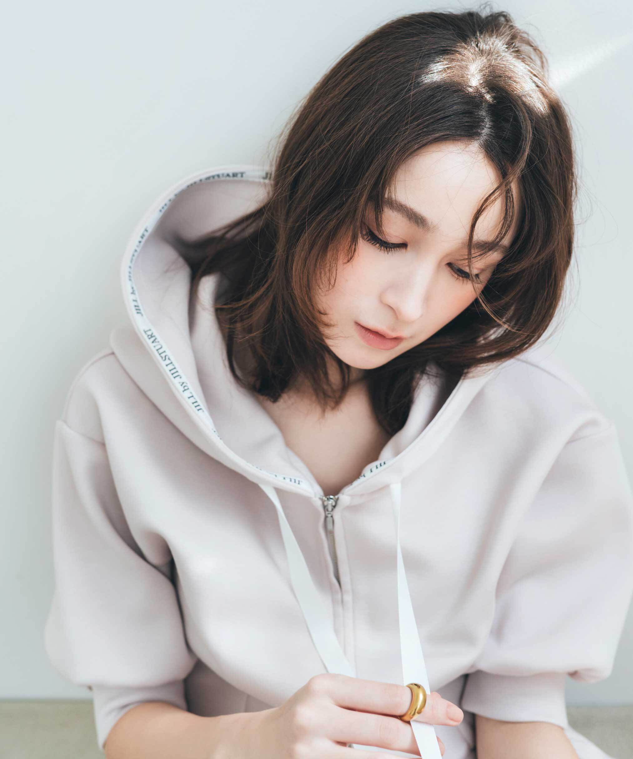  「5分袖ダイバーセットアップパーカー」|Tシャツ・カットソー|ピンク