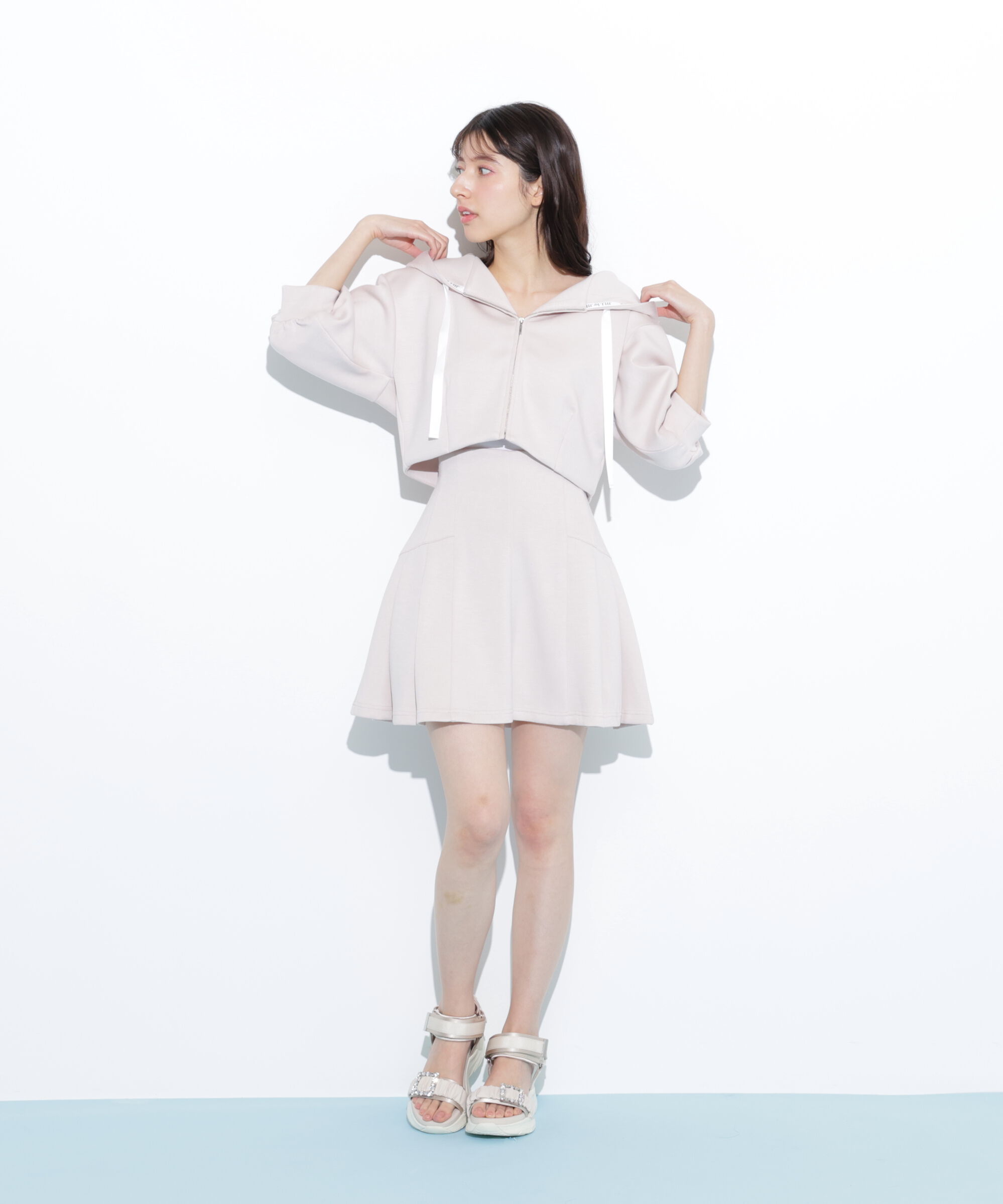  「5分袖ダイバーセットアップパーカー」|Tシャツ・カットソー|