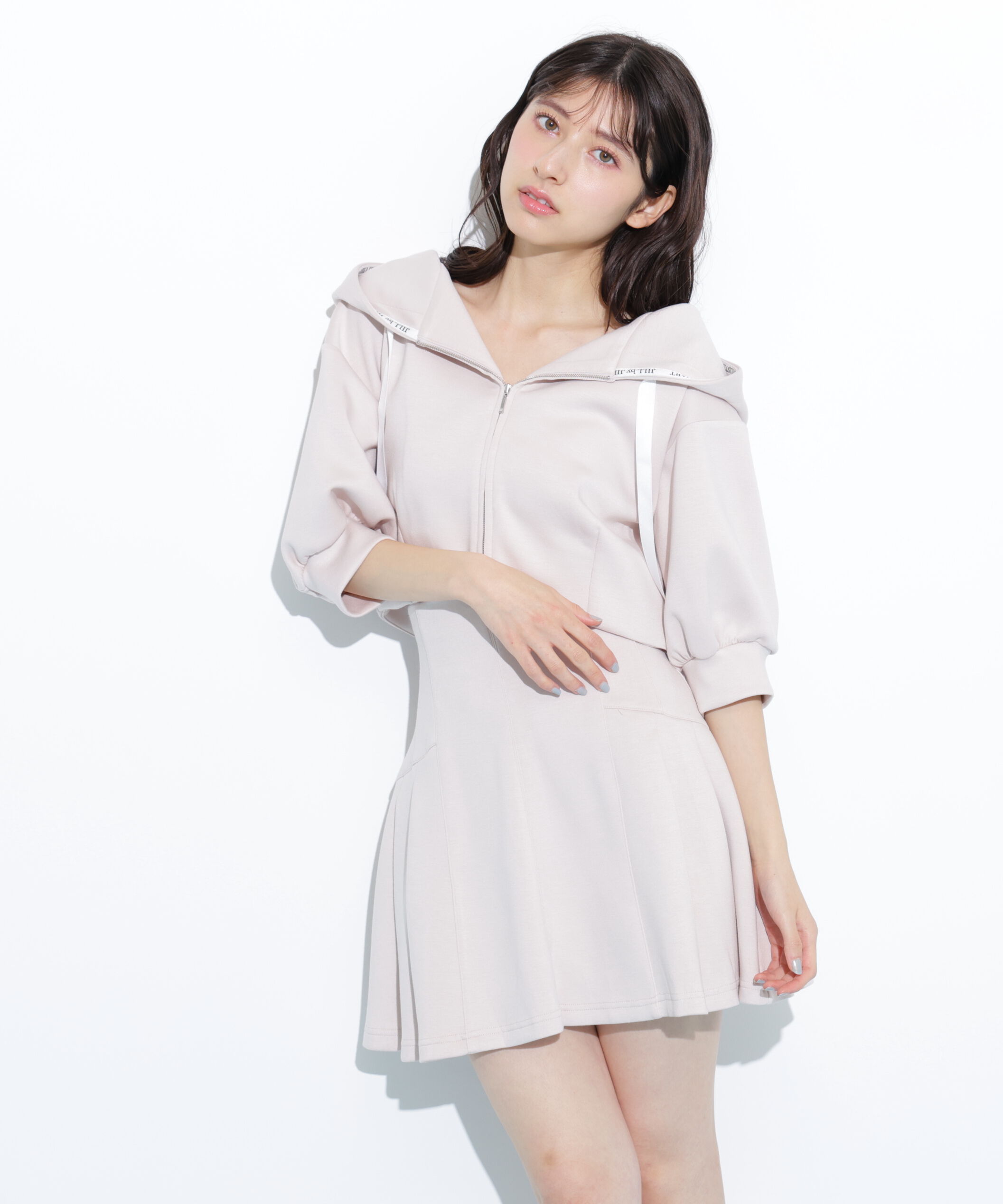  「5分袖ダイバーセットアップパーカー」|Tシャツ・カットソー|