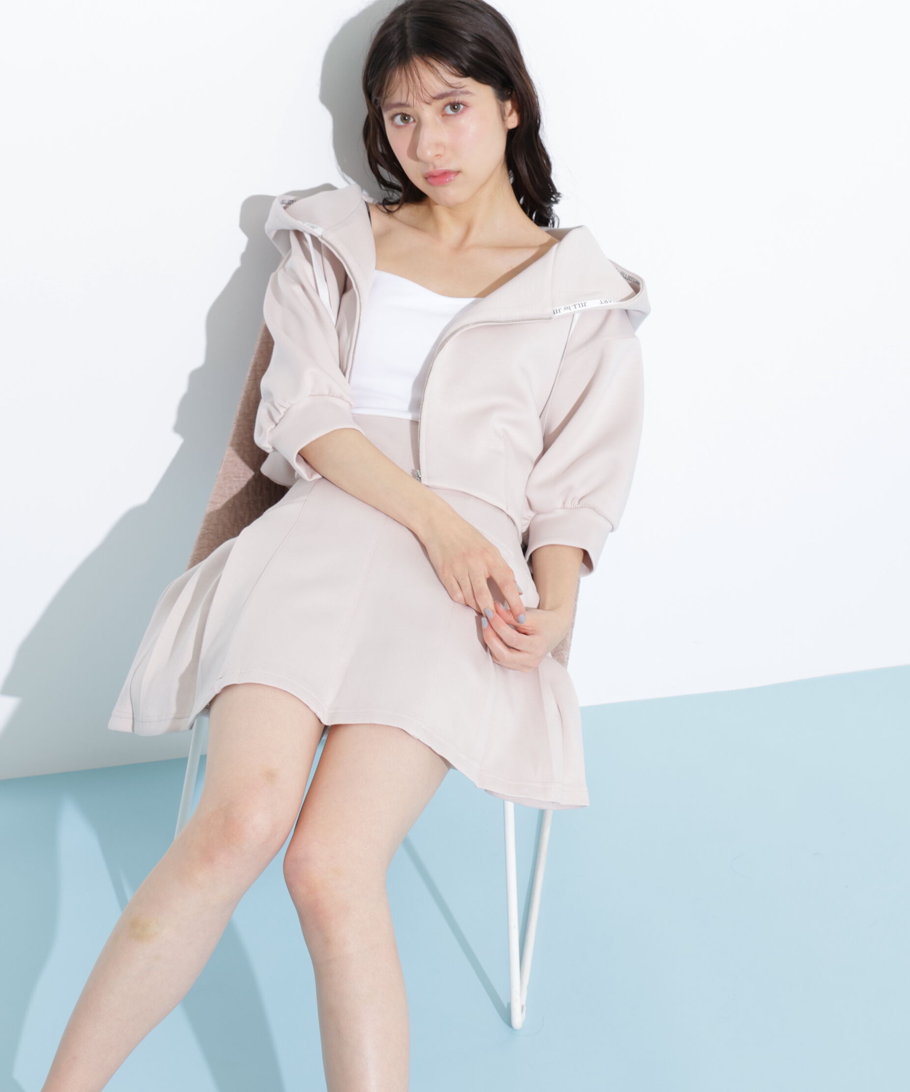  「5分袖ダイバーセットアップパーカー」|Tシャツ・カットソー|