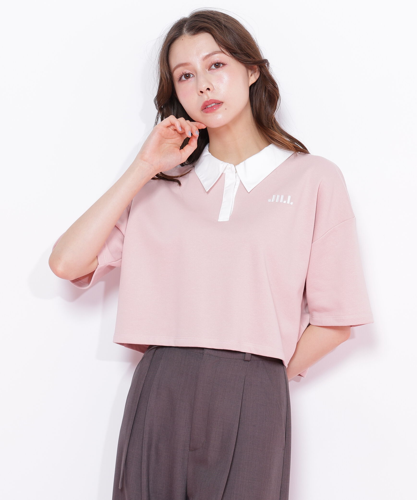  「クロップドラガーシャツ」|Tシャツ・カットソー|ピンク