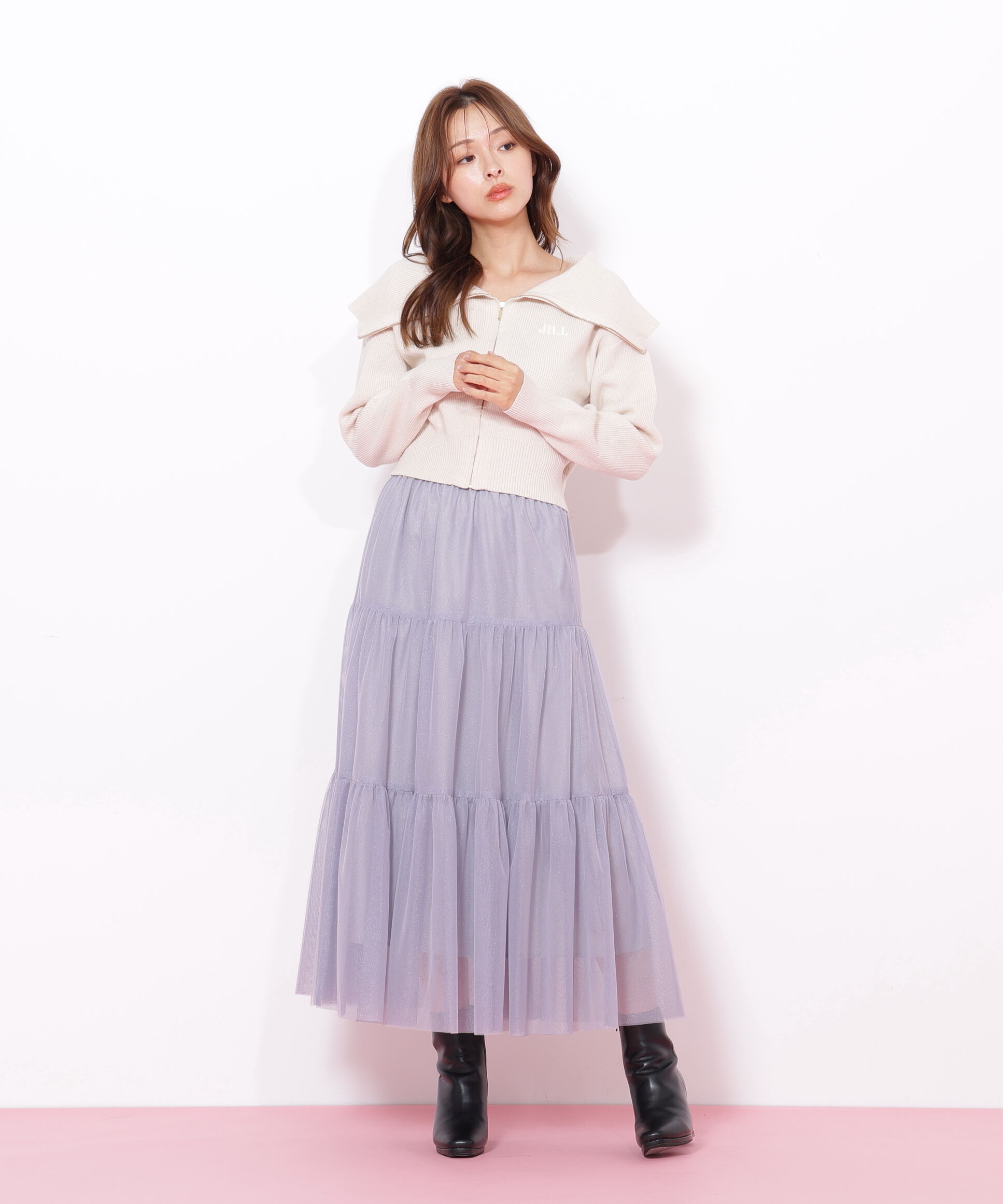  「ラメチュールティアードスカート」|スカート|