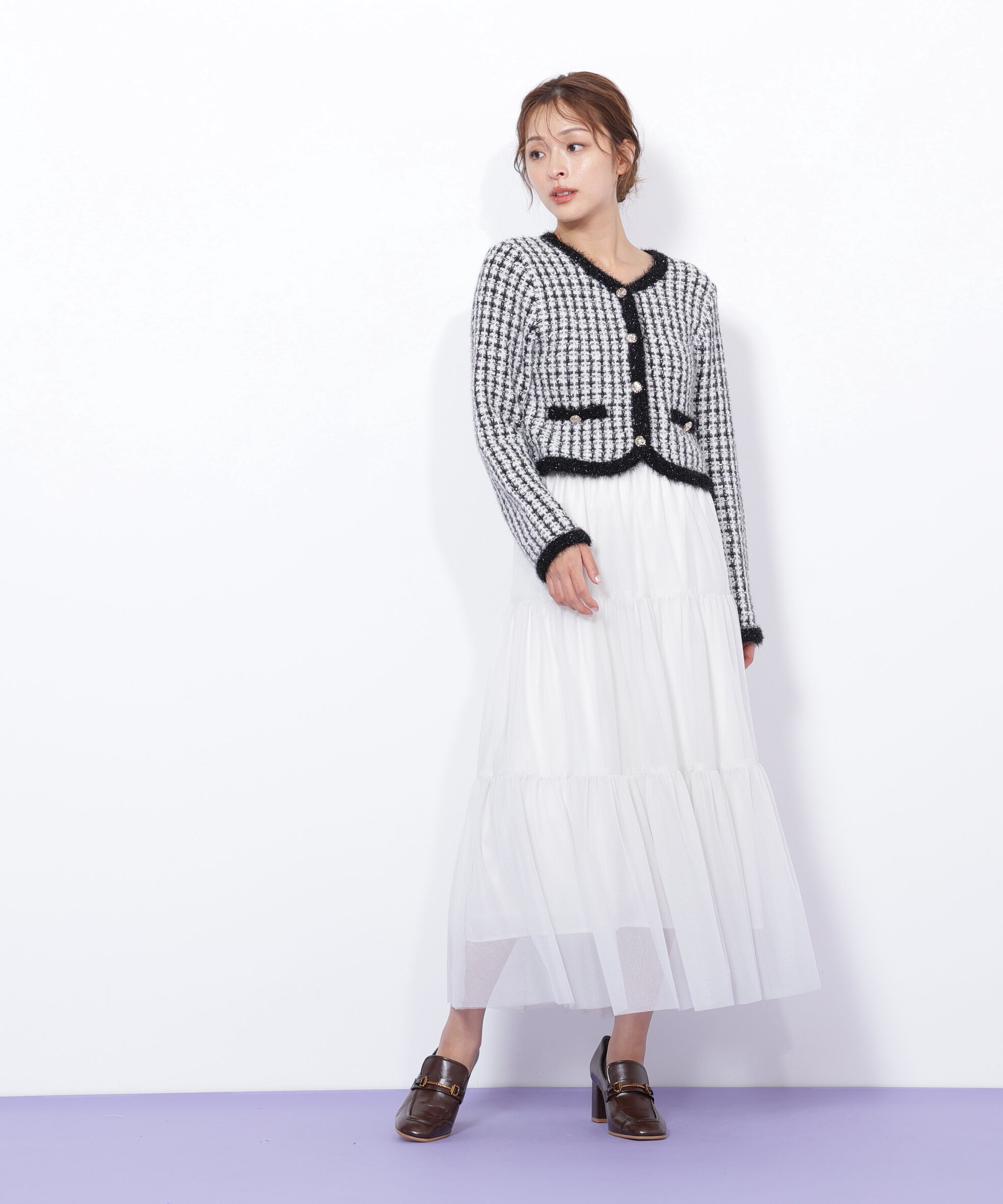  「ラメチュールティアードスカート」|スカート|