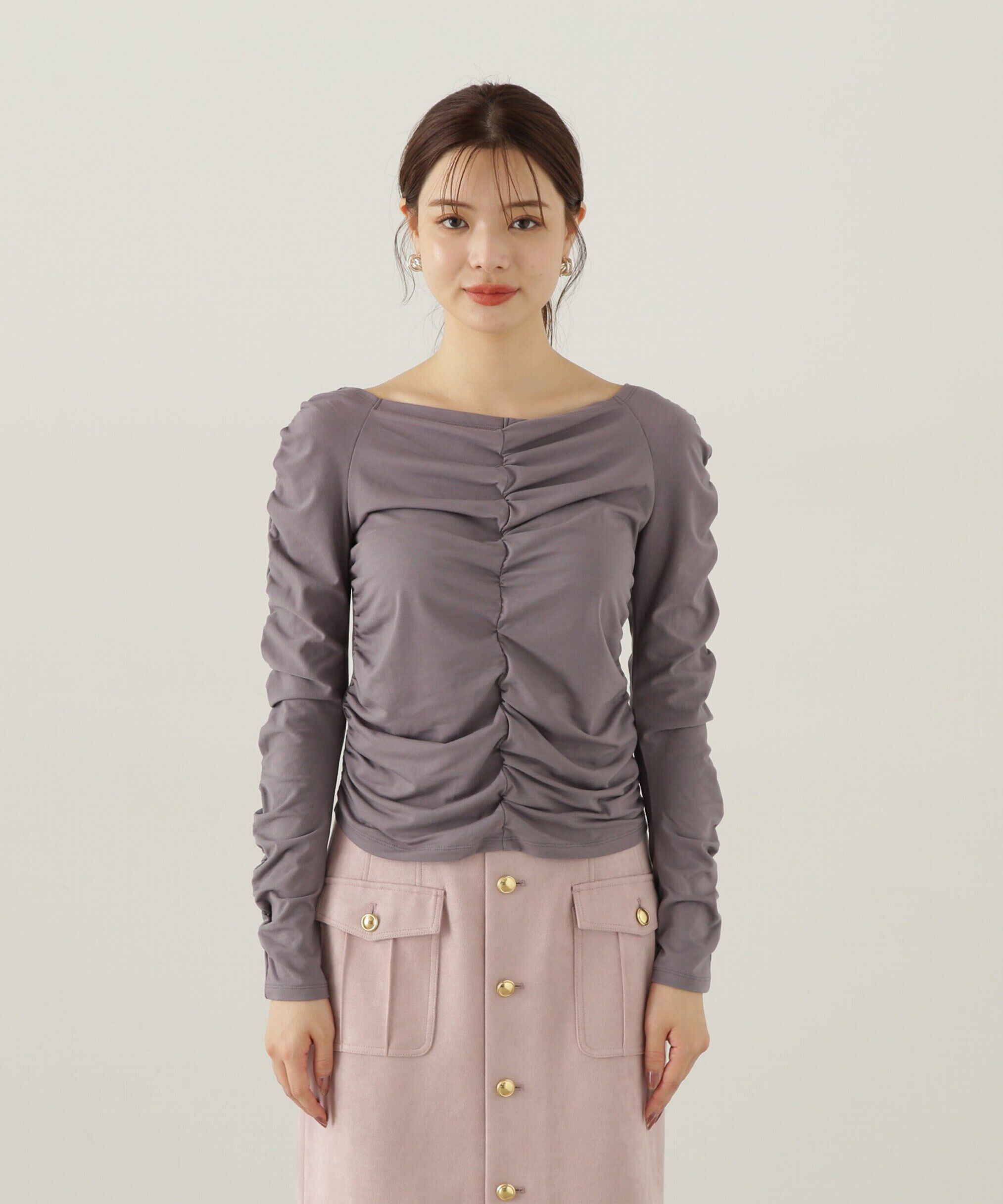 PROPORTION BODY DRESSING「シャーリングロングT」|Tシャツ・カットソー|