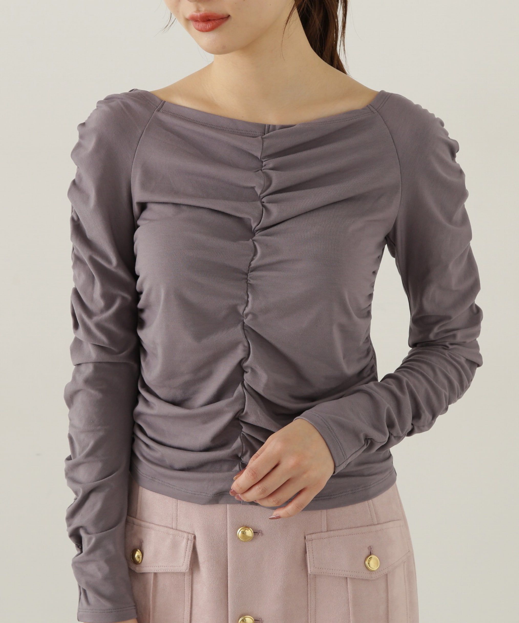 PROPORTION BODY DRESSING「シャーリングロングT」|Tシャツ・カットソー|