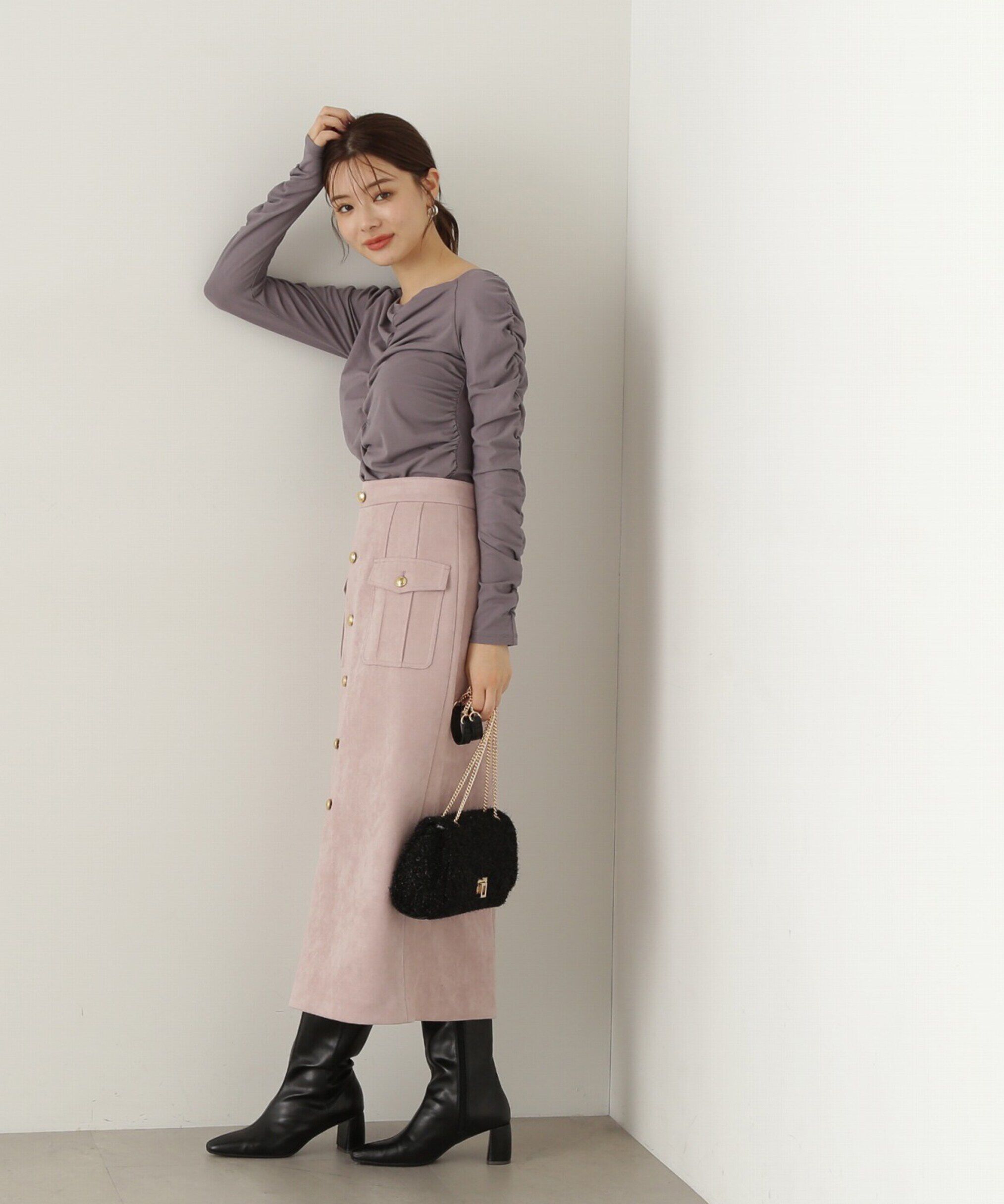 PROPORTION BODY DRESSING「シャーリングロングT」|Tシャツ・カットソー|