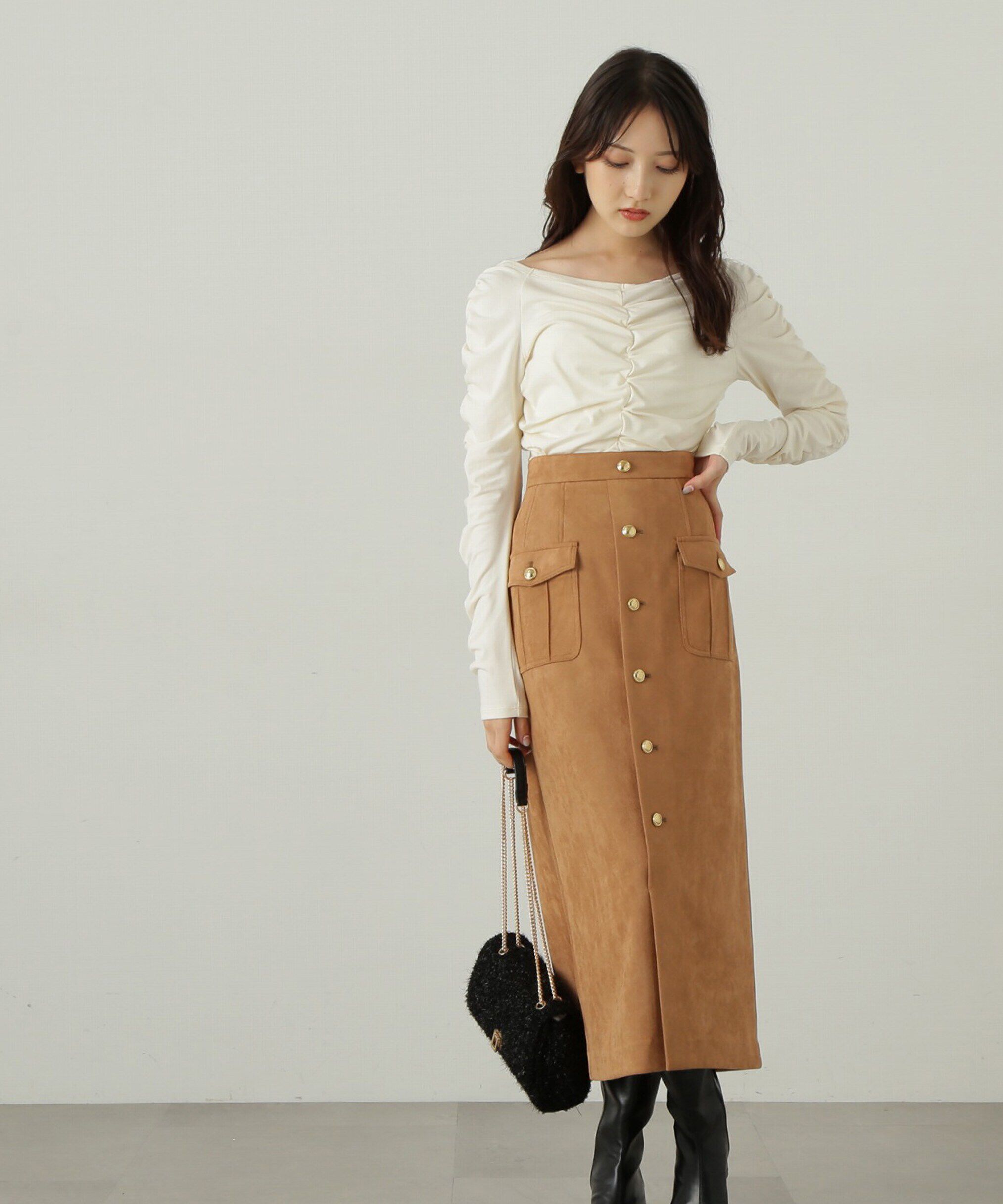 PROPORTION BODY DRESSING「シャーリングロングT」|Tシャツ・カットソー|