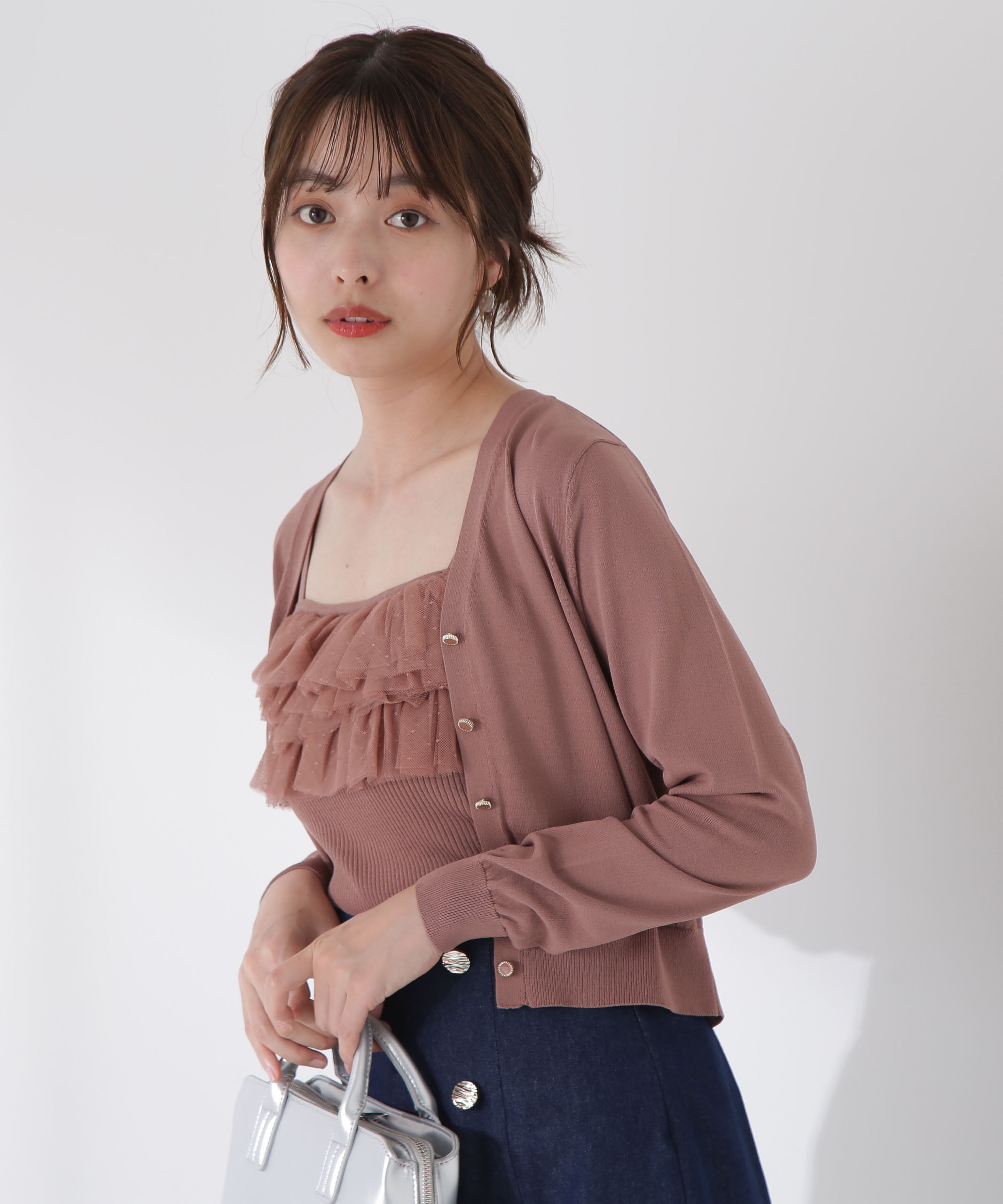 PROPORTION BODY DRESSING「チュール付きニットアンサンブル」|ニット・セーター|モカ1