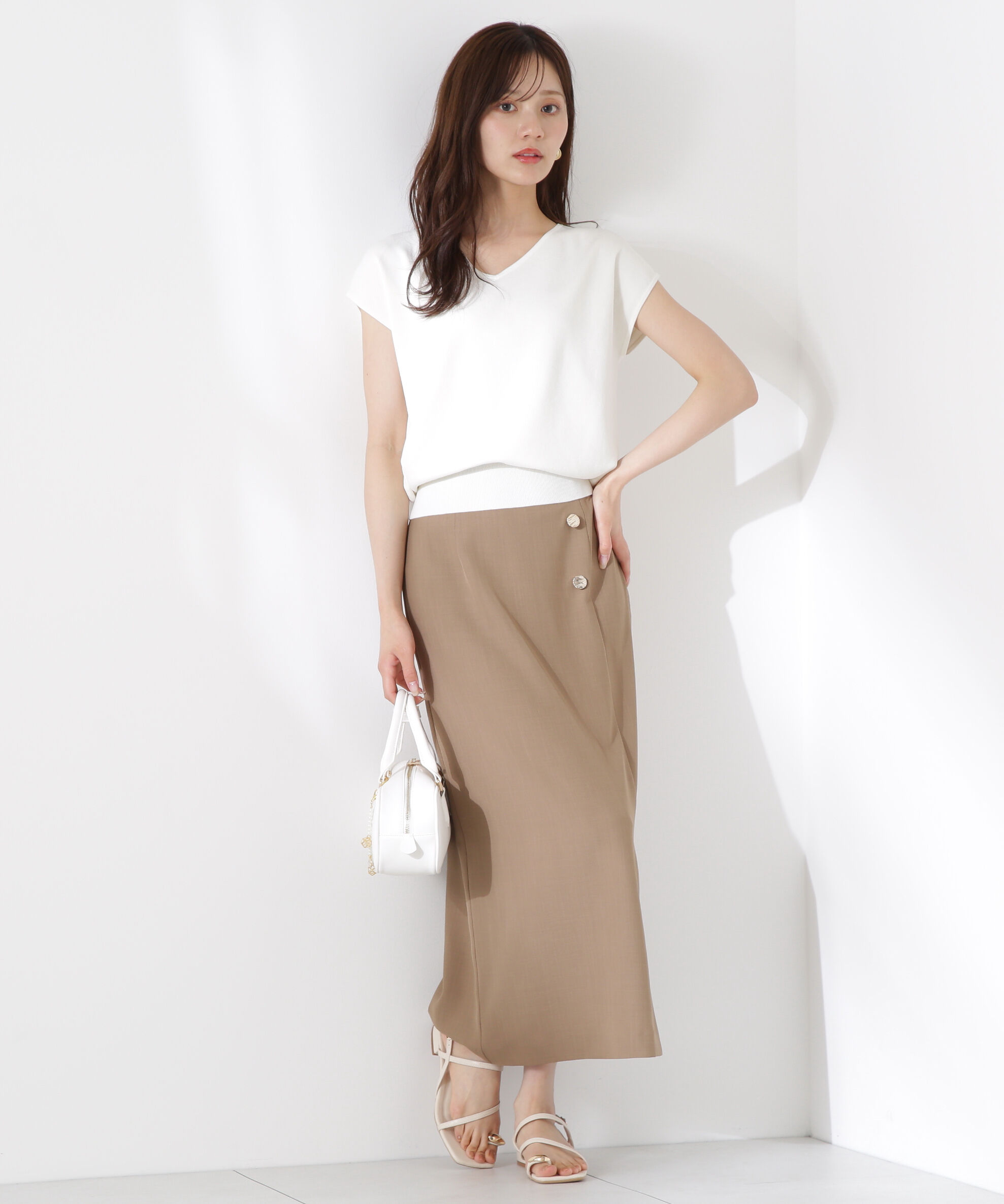 PROPORTION BODY DRESSING「Vネック総針ニット」|ニット・セーター|