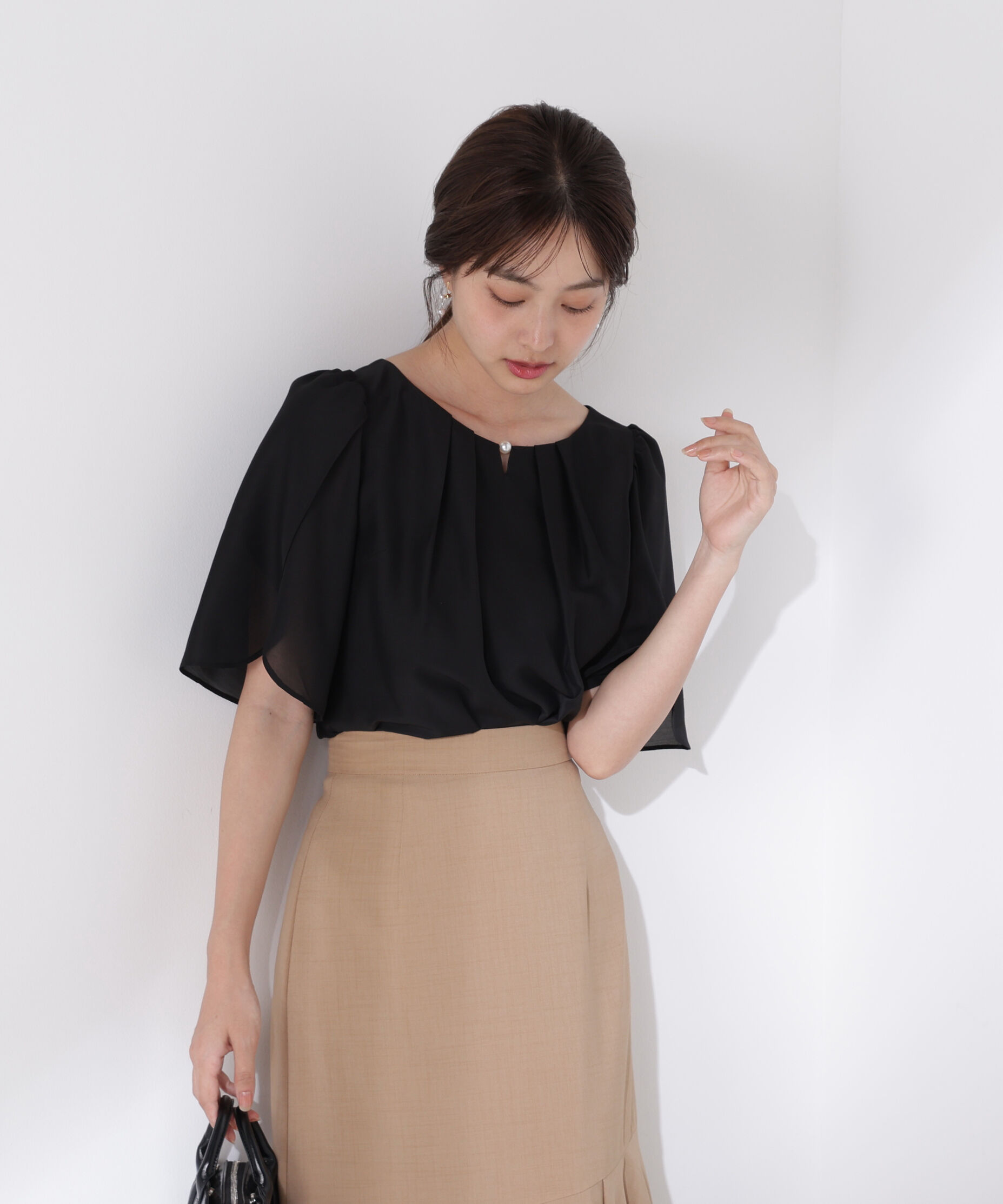 PROPORTION BODY DRESSING「パールポイントフレアスリーブブラウス」|シャツ・ブラウス|