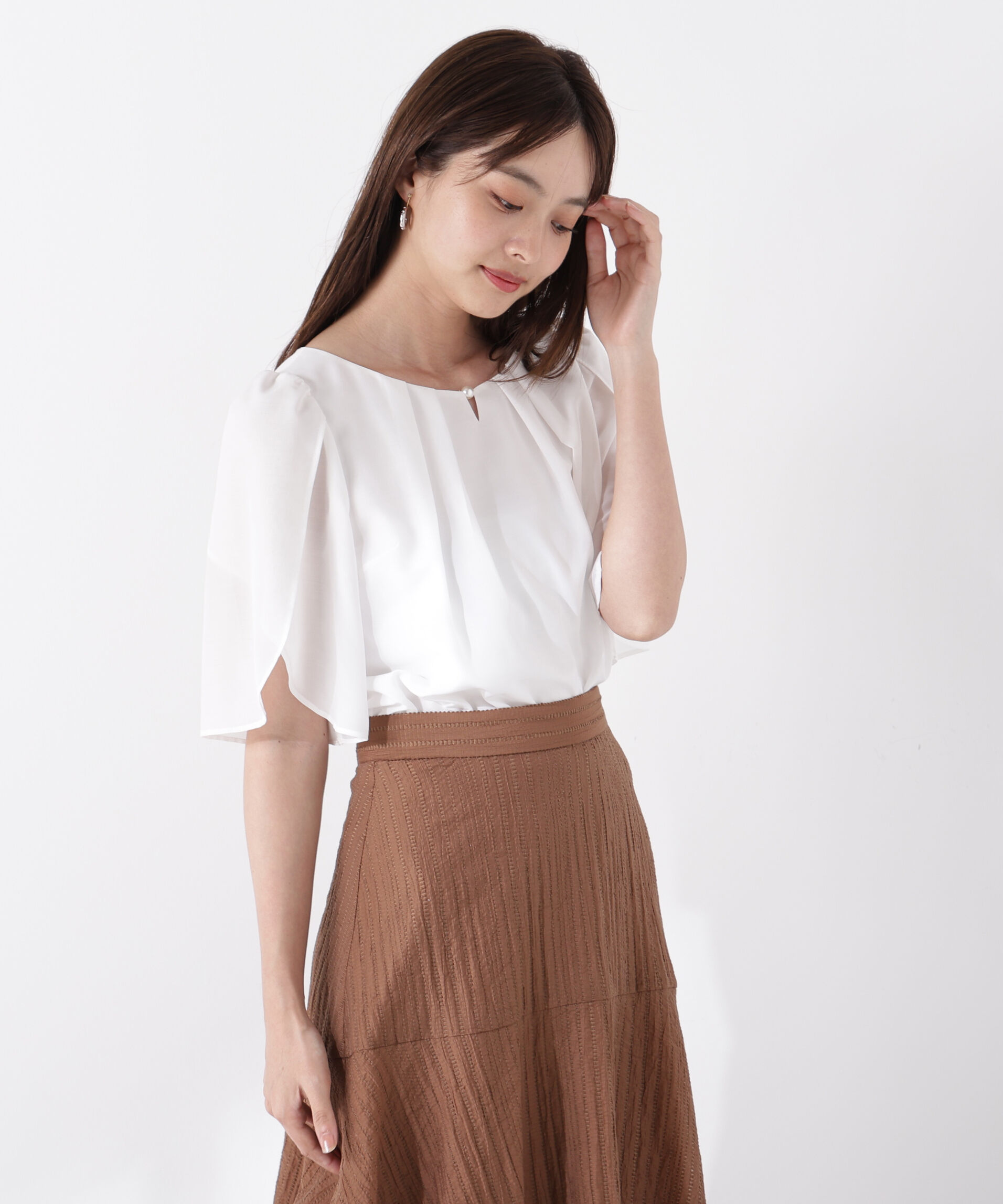 PROPORTION BODY DRESSING「パールポイントフレアスリーブブラウス」|シャツ・ブラウス|