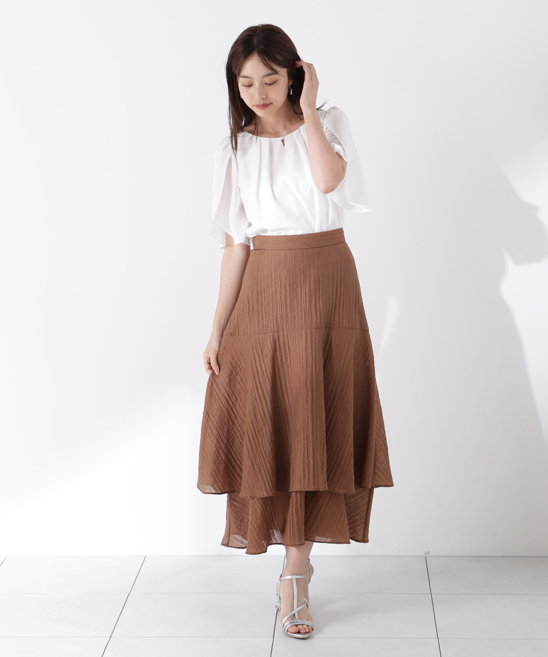 PROPORTION BODY DRESSING「パールポイントフレアスリーブブラウス」|シャツ・ブラウス|