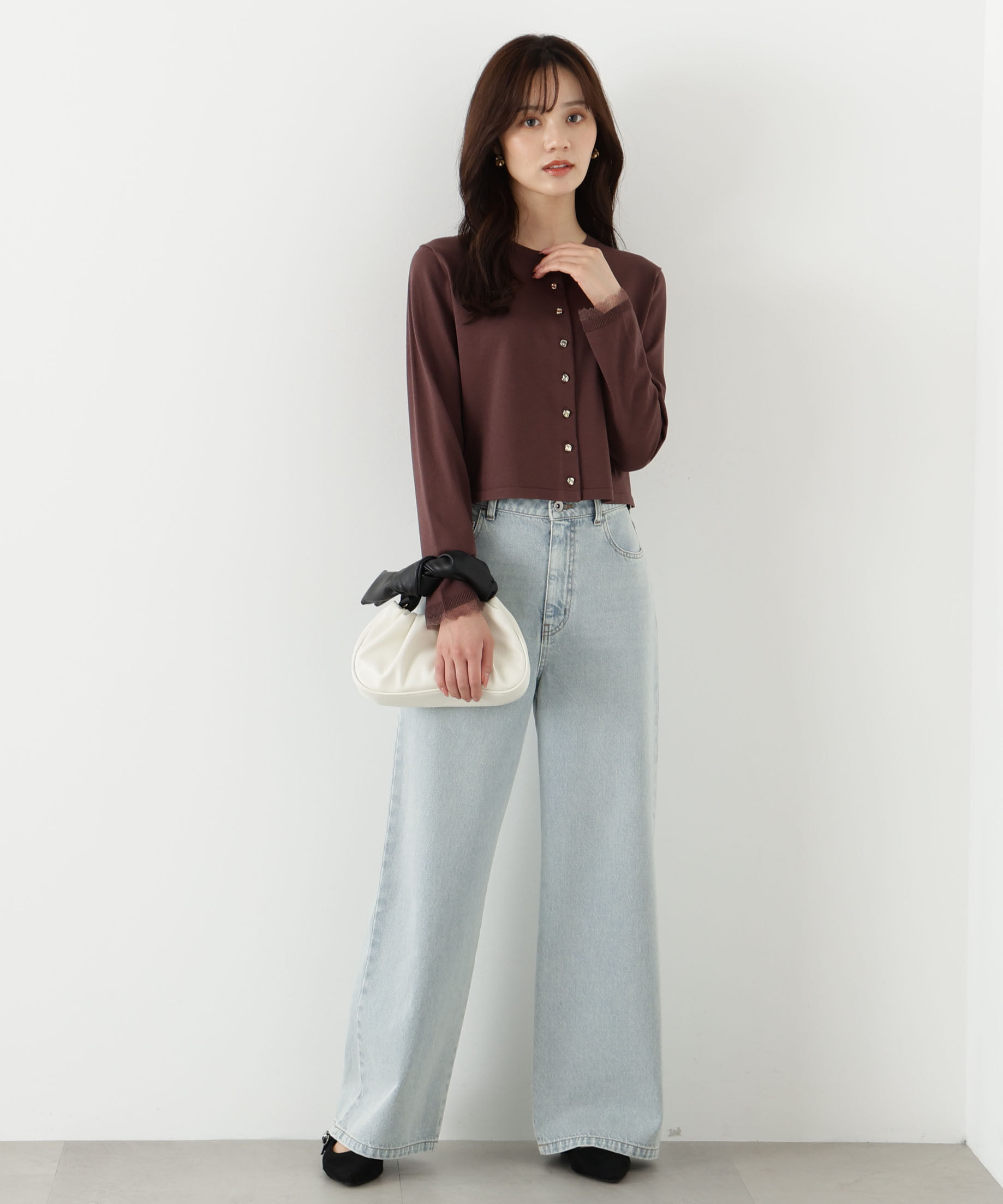 PROPORTION BODY DRESSING「＜ハンドウォッシャブル＞ゴールド釦カーディガン 25AW」|カーディガン|