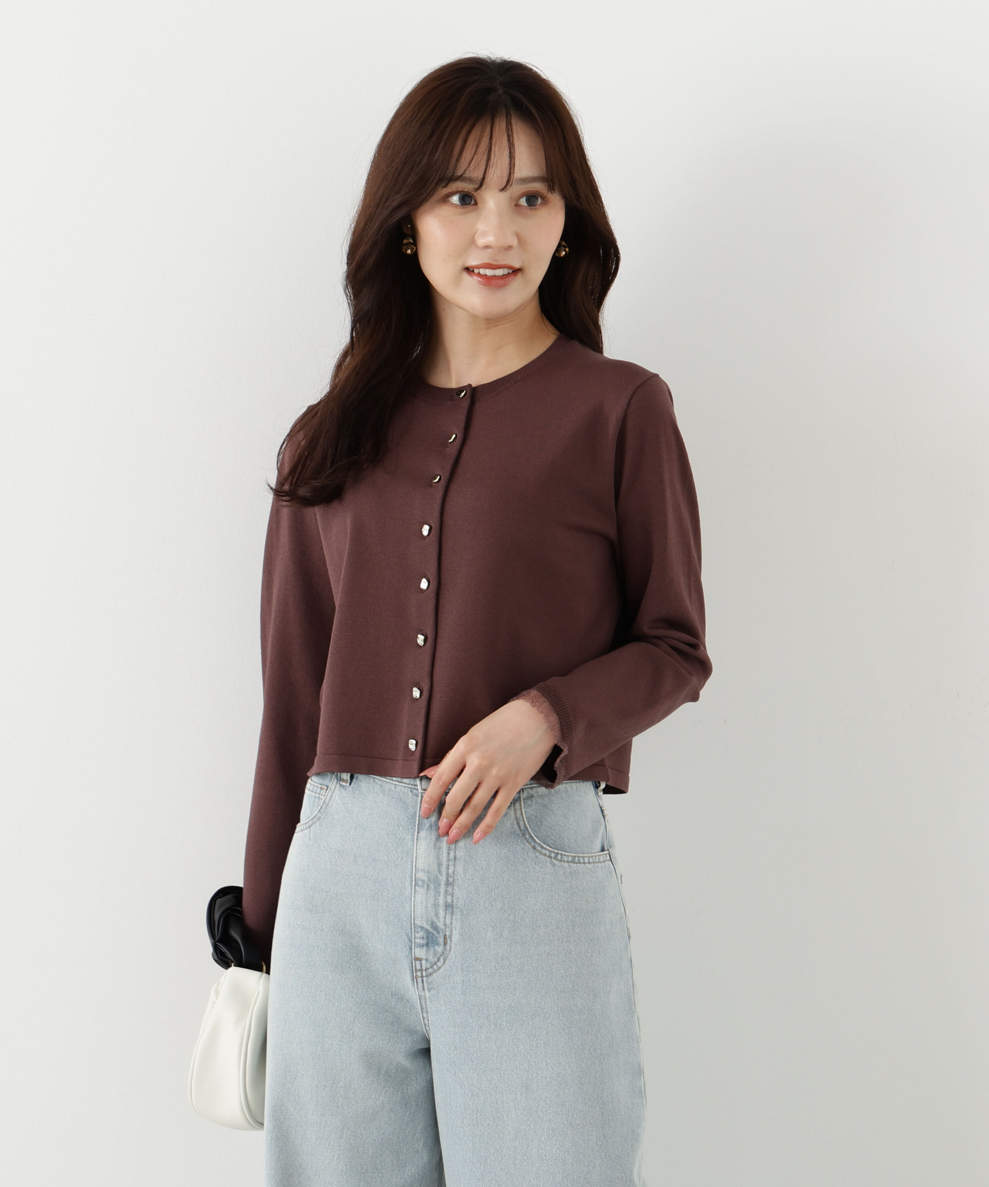 PROPORTION BODY DRESSING「＜ハンドウォッシャブル＞ゴールド釦カーディガン 25AW」|カーディガン|