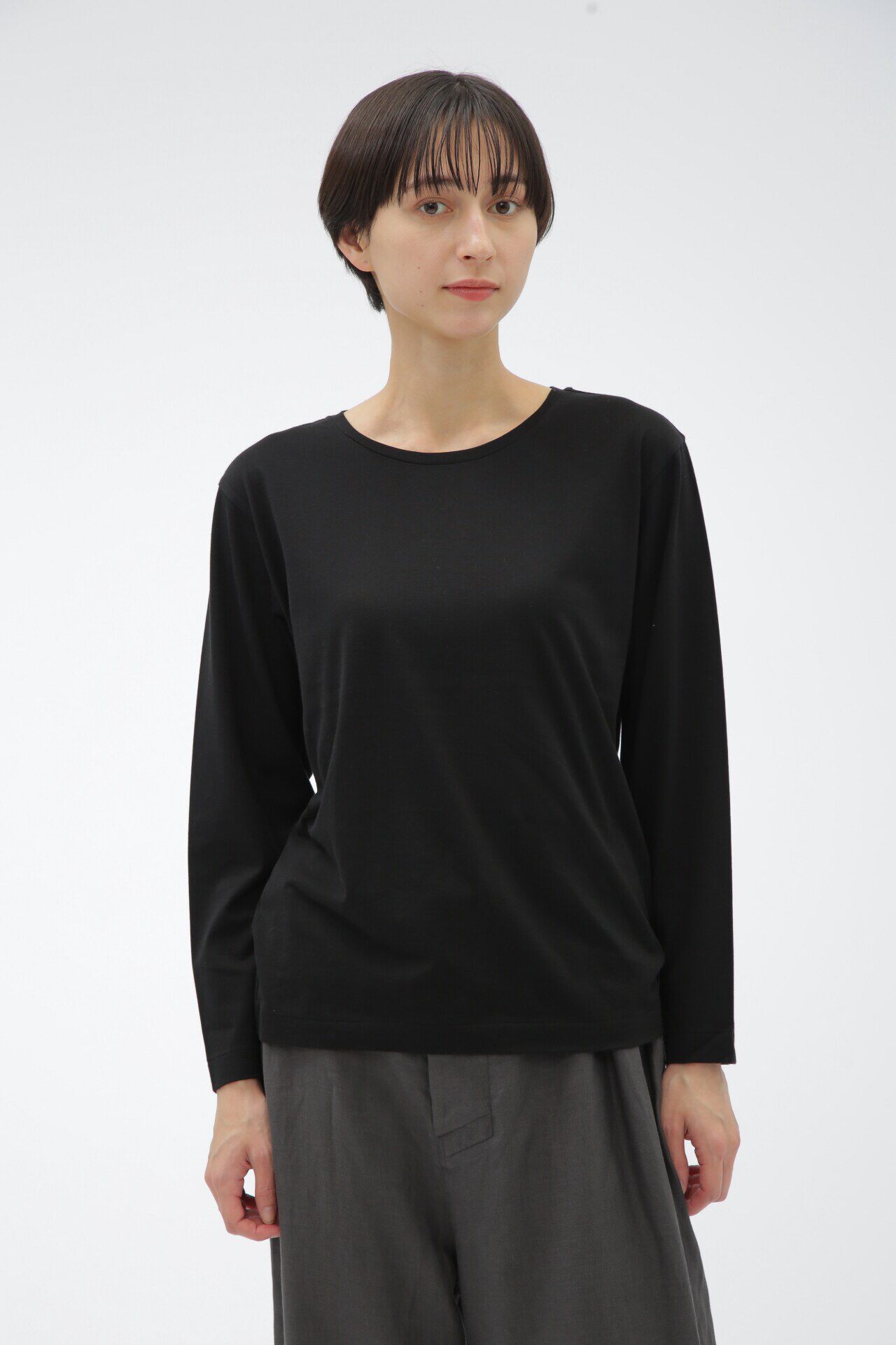 MARGARET HOWELL HOUSEHOLDGOODS「SUPERFINE COTTON JERSEY」|Tシャツ・カットソー|BLACK