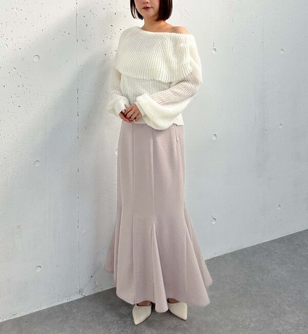 archives「モヘアタッチ透かしオフショルニット」|ニット・セーター|