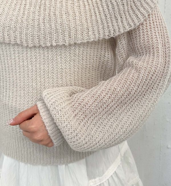 archives「モヘアタッチ透かしオフショルニット」|ニット・セーター|