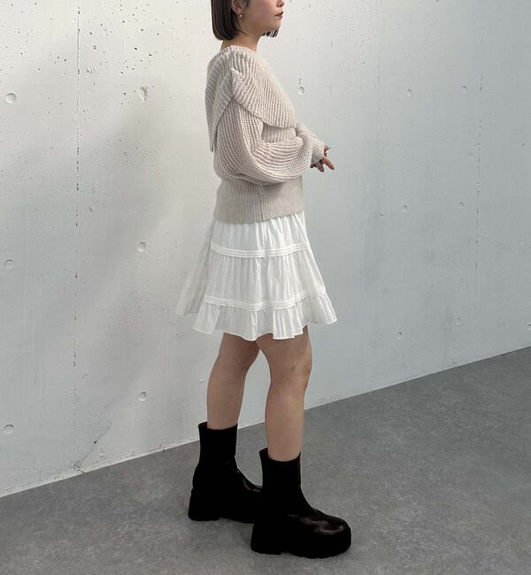 archives「モヘアタッチ透かしオフショルニット」|ニット・セーター|