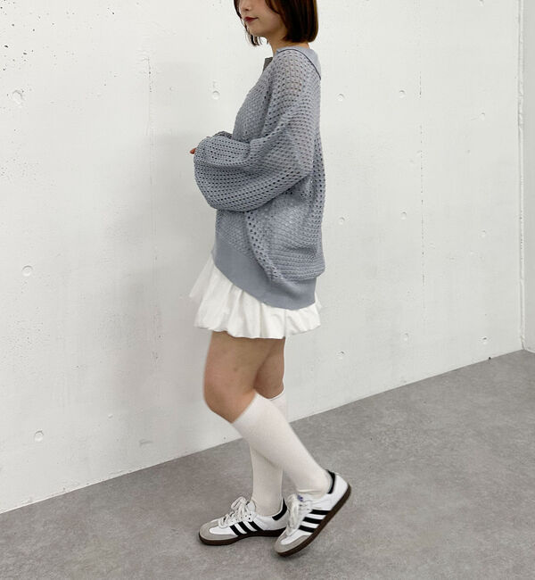 archives「透かしスキッパーポロニット」|ニット・セーター|