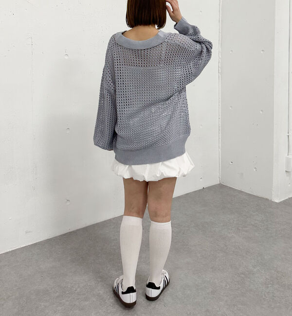 archives「透かしスキッパーポロニット」|ニット・セーター|