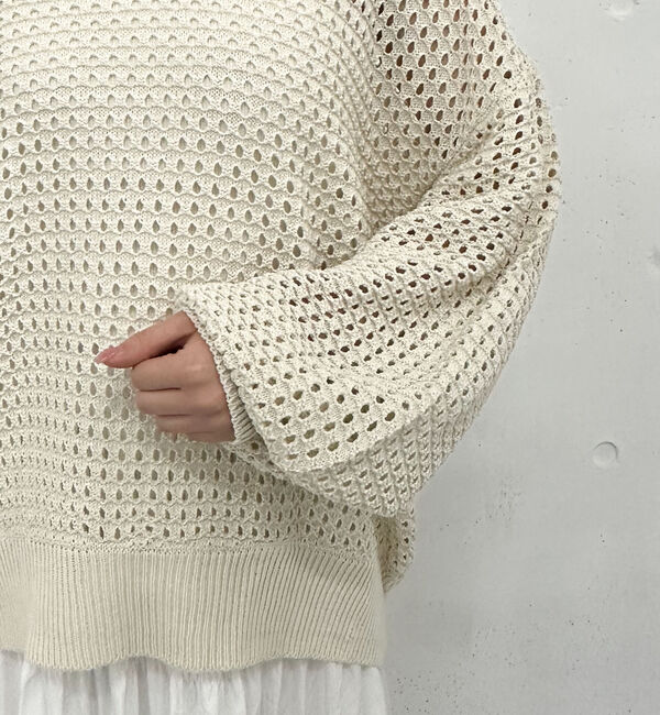 archives「透かしスキッパーポロニット」|ニット・セーター|