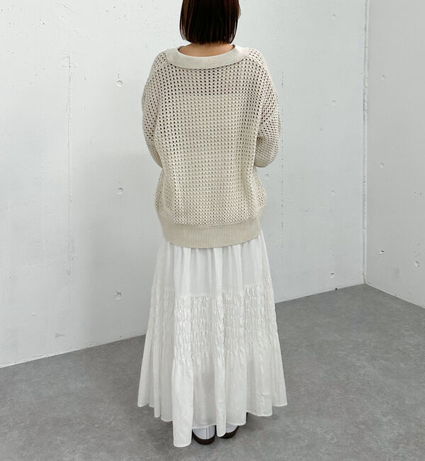 archives「透かしスキッパーポロニット」|ニット・セーター|