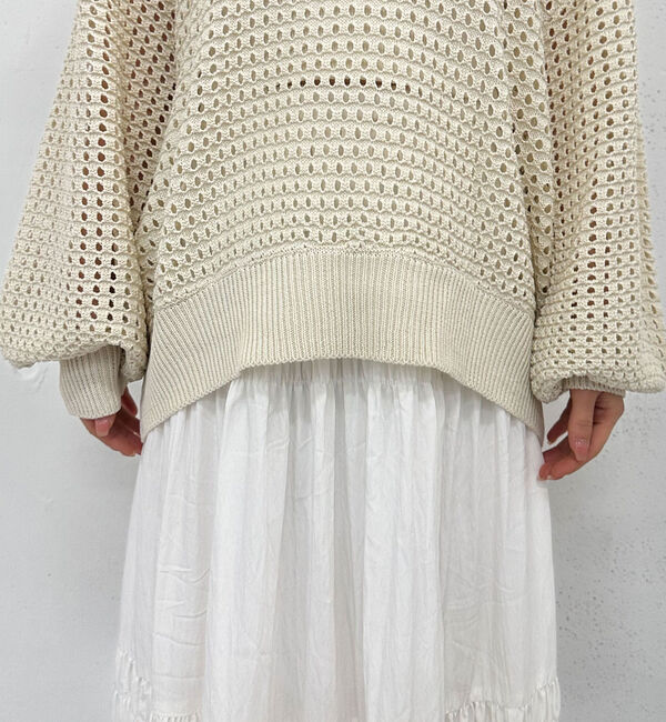 archives「透かしスキッパーポロニット」|ニット・セーター|