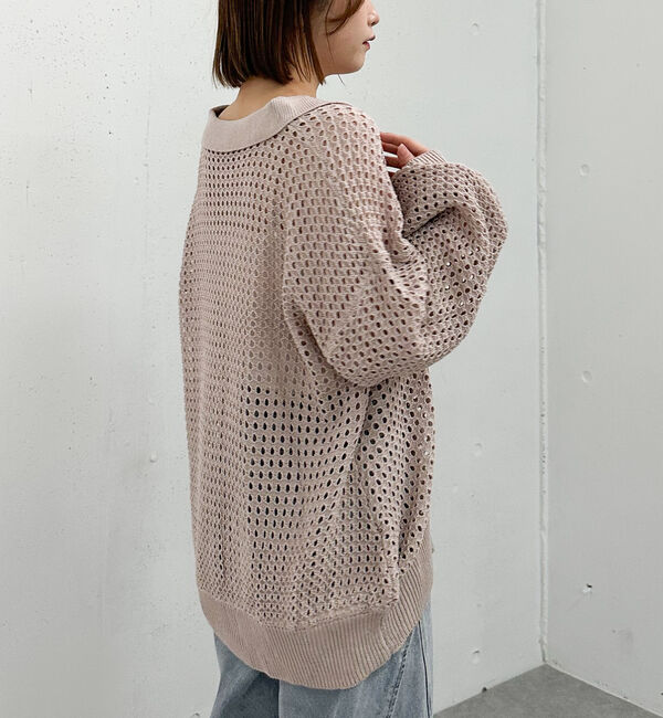 archives「透かしスキッパーポロニット」|ニット・セーター|