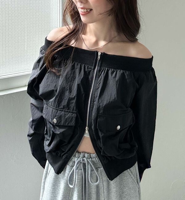 archives「オフショルブルゾン」|テーラードジャケット|