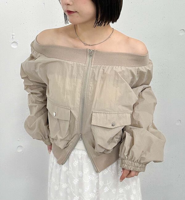 archives「オフショルブルゾン」|テーラードジャケット|BEIGE