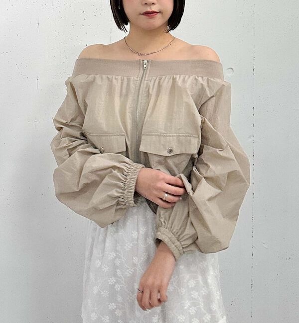 archives「オフショルブルゾン」|テーラードジャケット|