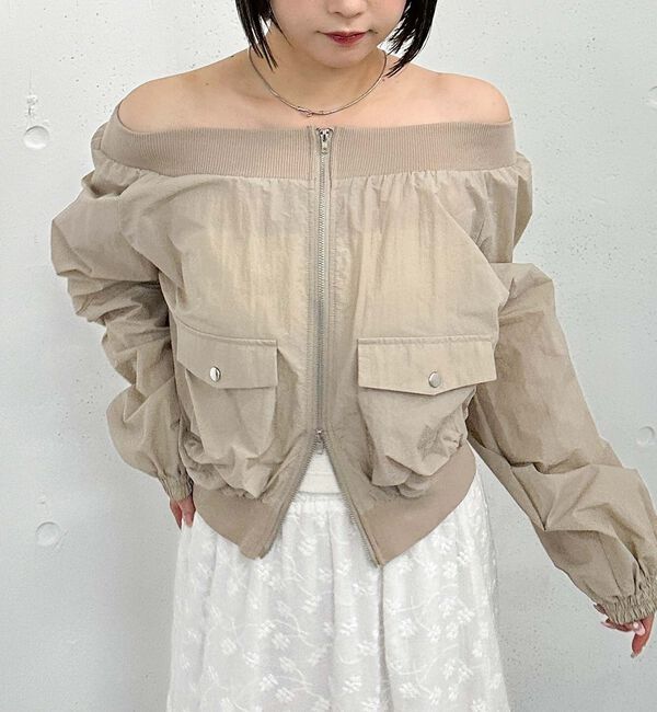 archives「オフショルブルゾン」|テーラードジャケット|