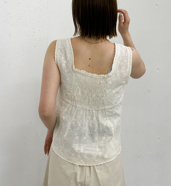 archives「【ＳＥＴＵＰ対応】コットン刺繍ノースリブラウス」|シャツ・ブラウス|