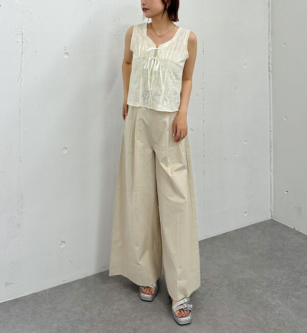 archives「【ＳＥＴＵＰ対応】コットン刺繍ノースリブラウス」|シャツ・ブラウス|