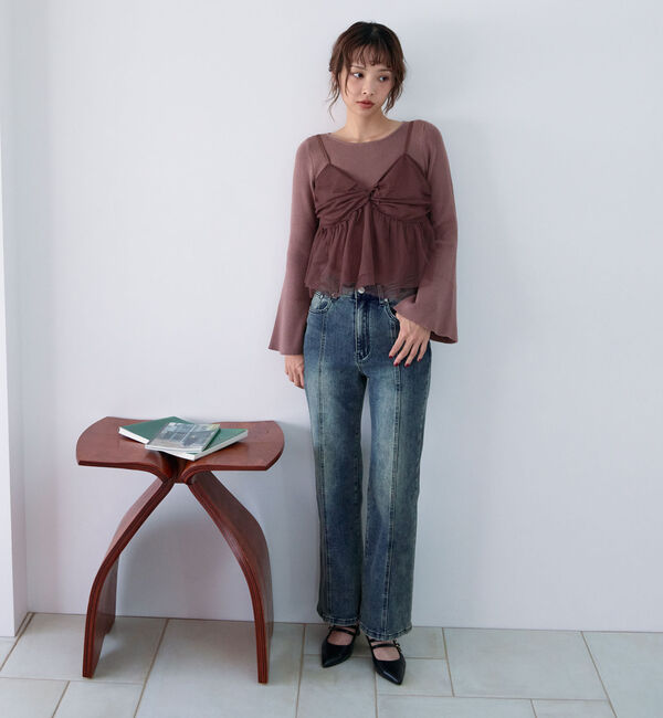 archives「オーバーダイタイトフレアストレッチデニム」|デニム|