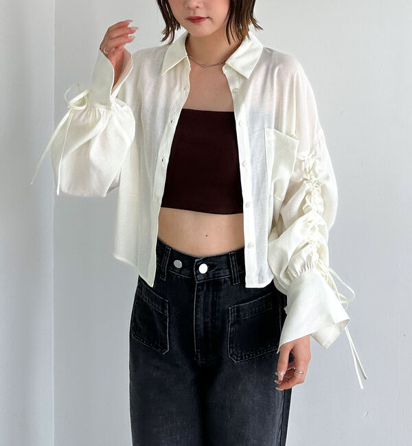 archives「ドロストスリーブショートシャツ」|シャツ・ブラウス|