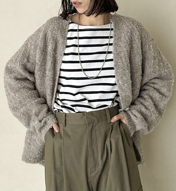 Doux archives「ブーグレーニットスキッパーカーディガン」|カーディガン|