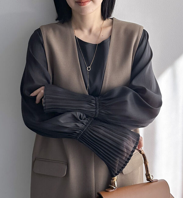 Doux archives「プリーツスリーブブラウス」|シャツ・ブラウス|