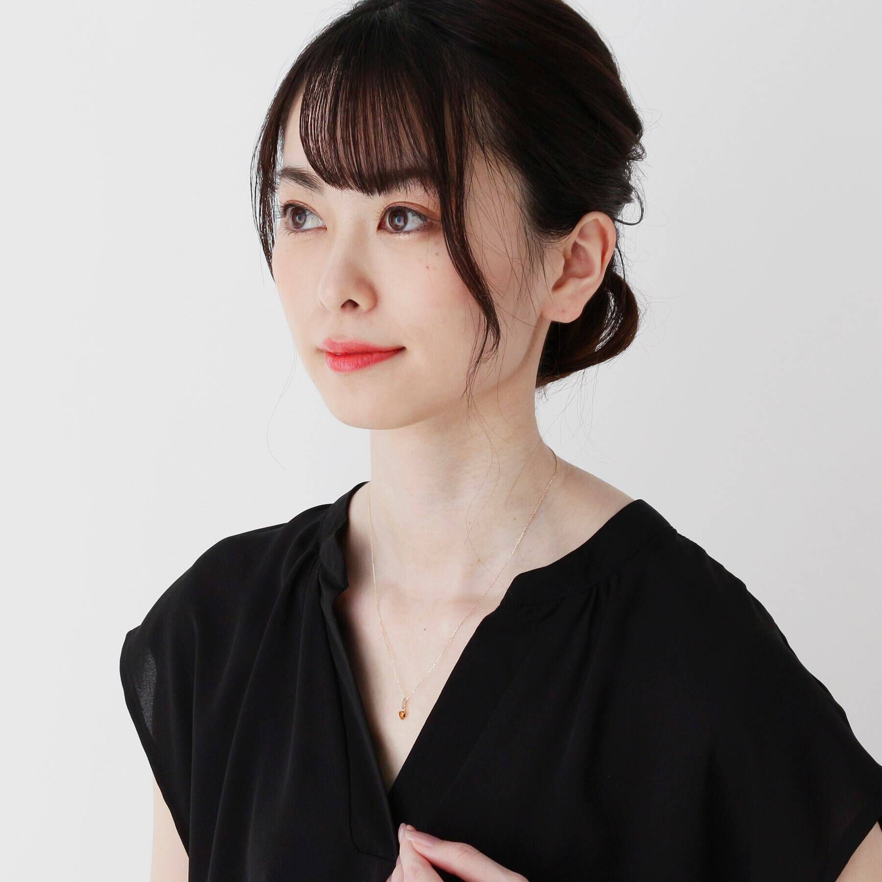 COCOSHNIK「【WEB限定】K10スピリチュアルストーン（シトリン）ネックレス」|ネックレス|