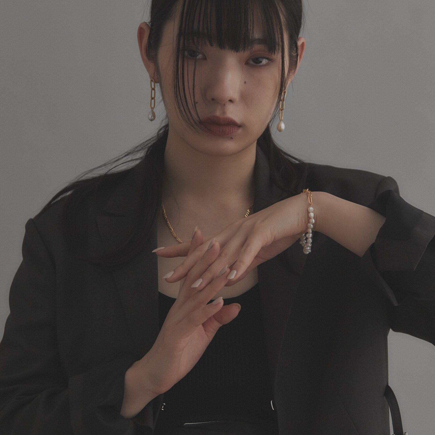 COCOSHNIK ONKITSCH「シルバー バロックパール チェーンミックス ブレスレットＳ GP」|ブレスレット・バングル|