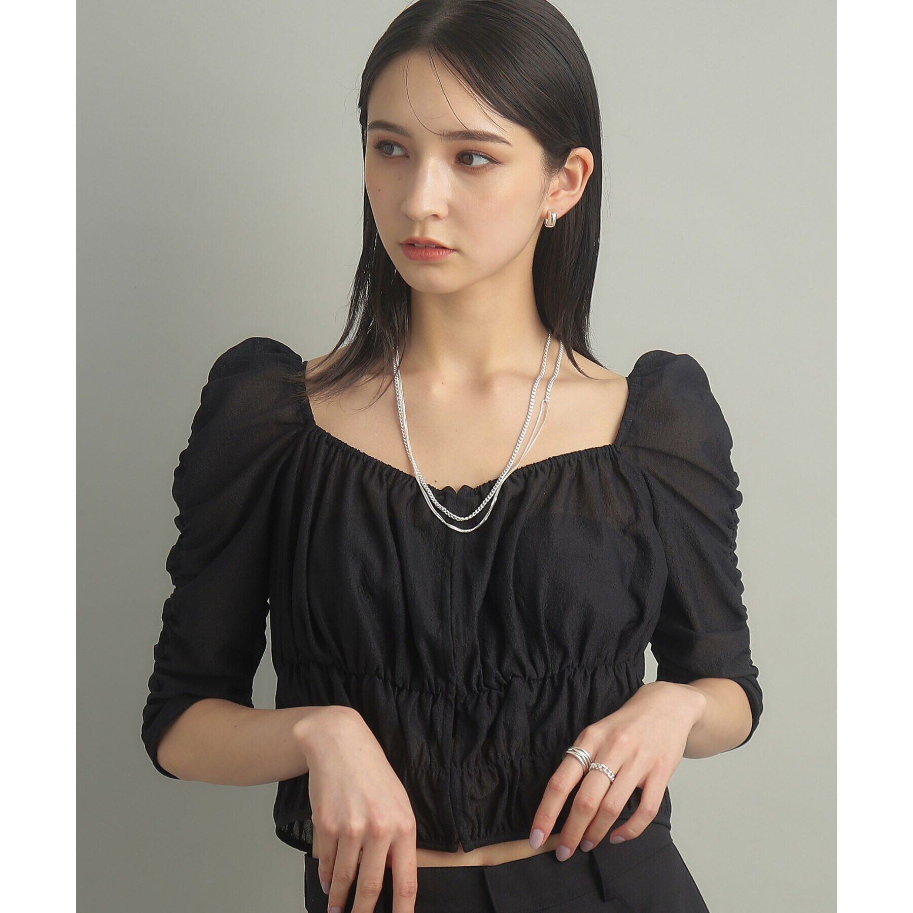 COCOSHNIK ONKITSCH「シルバー スモールフープ スロープカットピアス」|ピアス|