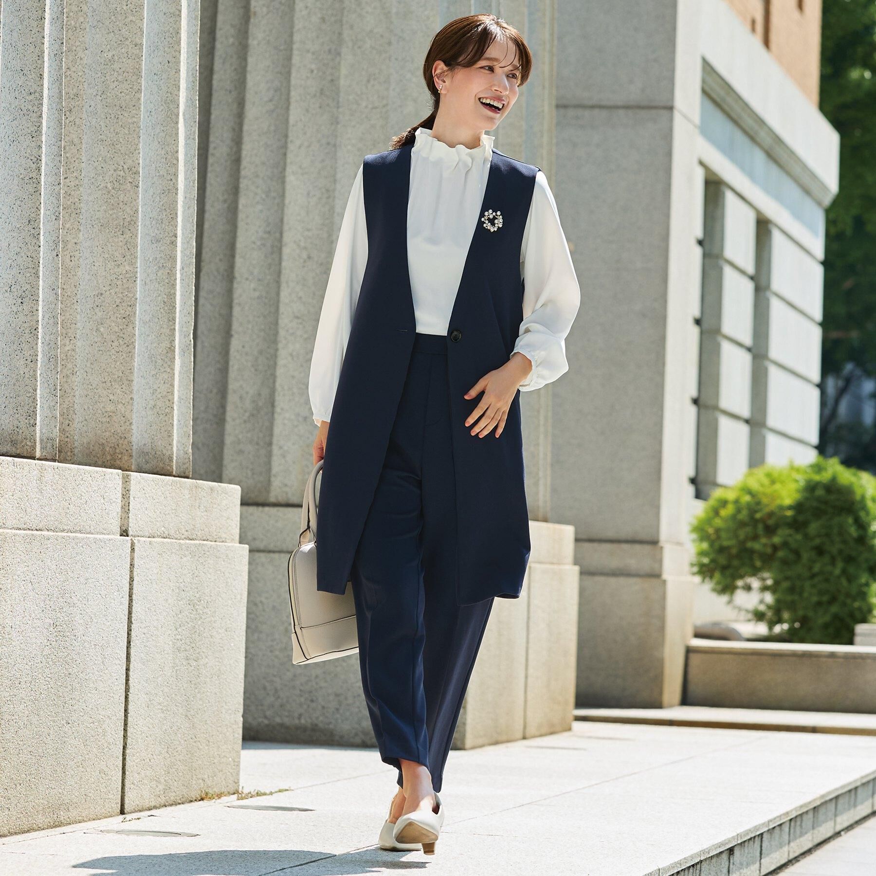 SHOO･LA･RUE「【洗濯機可/イージーケア/ストレッチ】きちんと楽に。カットジョーゼットテーパードパンツ」|その他|