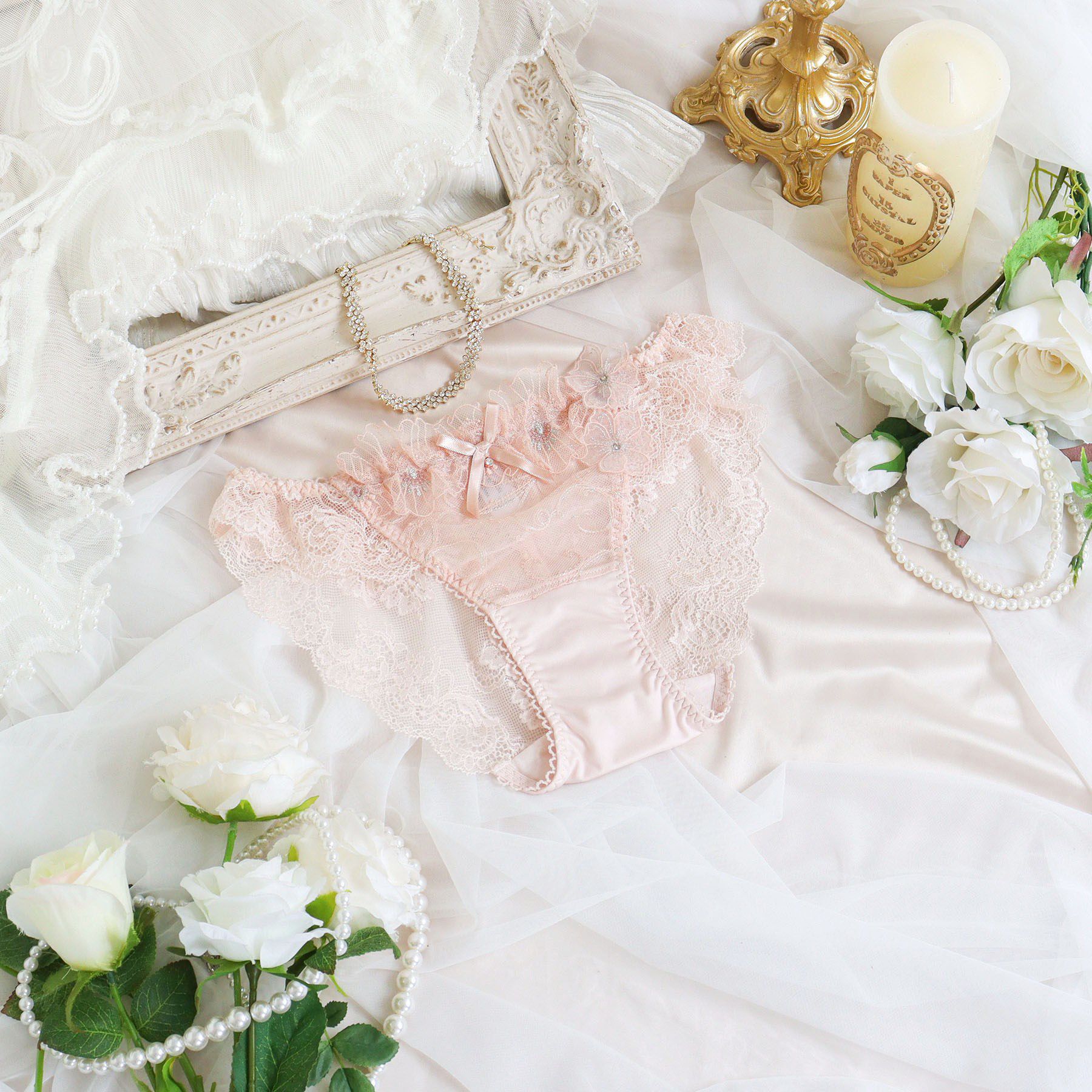 Risa Magli「リタ レースショーツ」|インナー|ピンク(071)