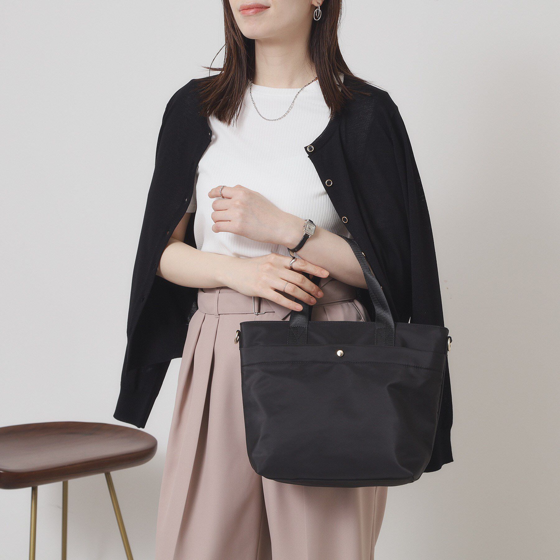 ITS&rsquo;DEMO「【保冷】両面撥水2WAYトート」|ハンドバッグ|ブラック(019)